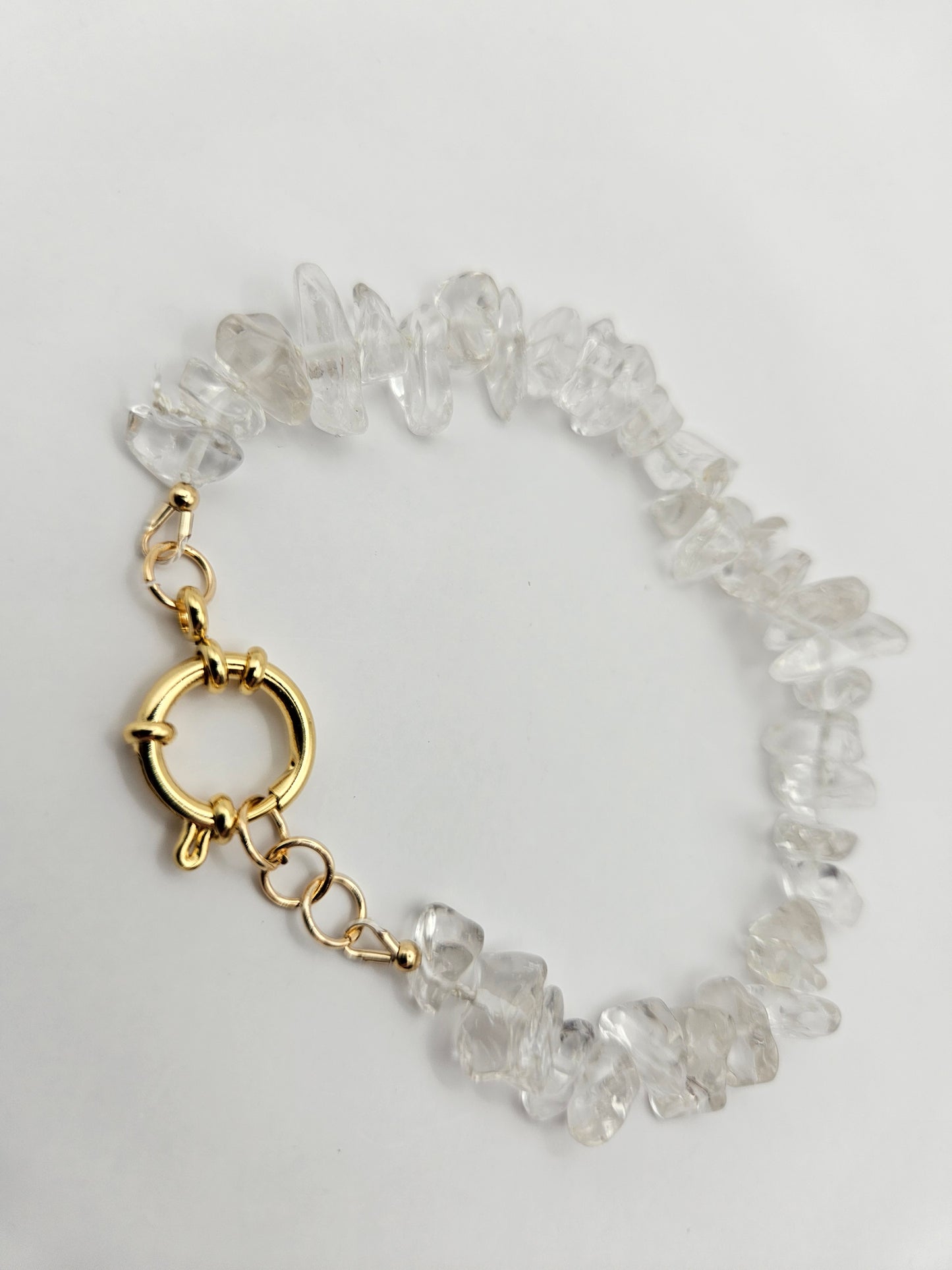 Genuine Clear Quartz "Candy" 14k GF Bracelet