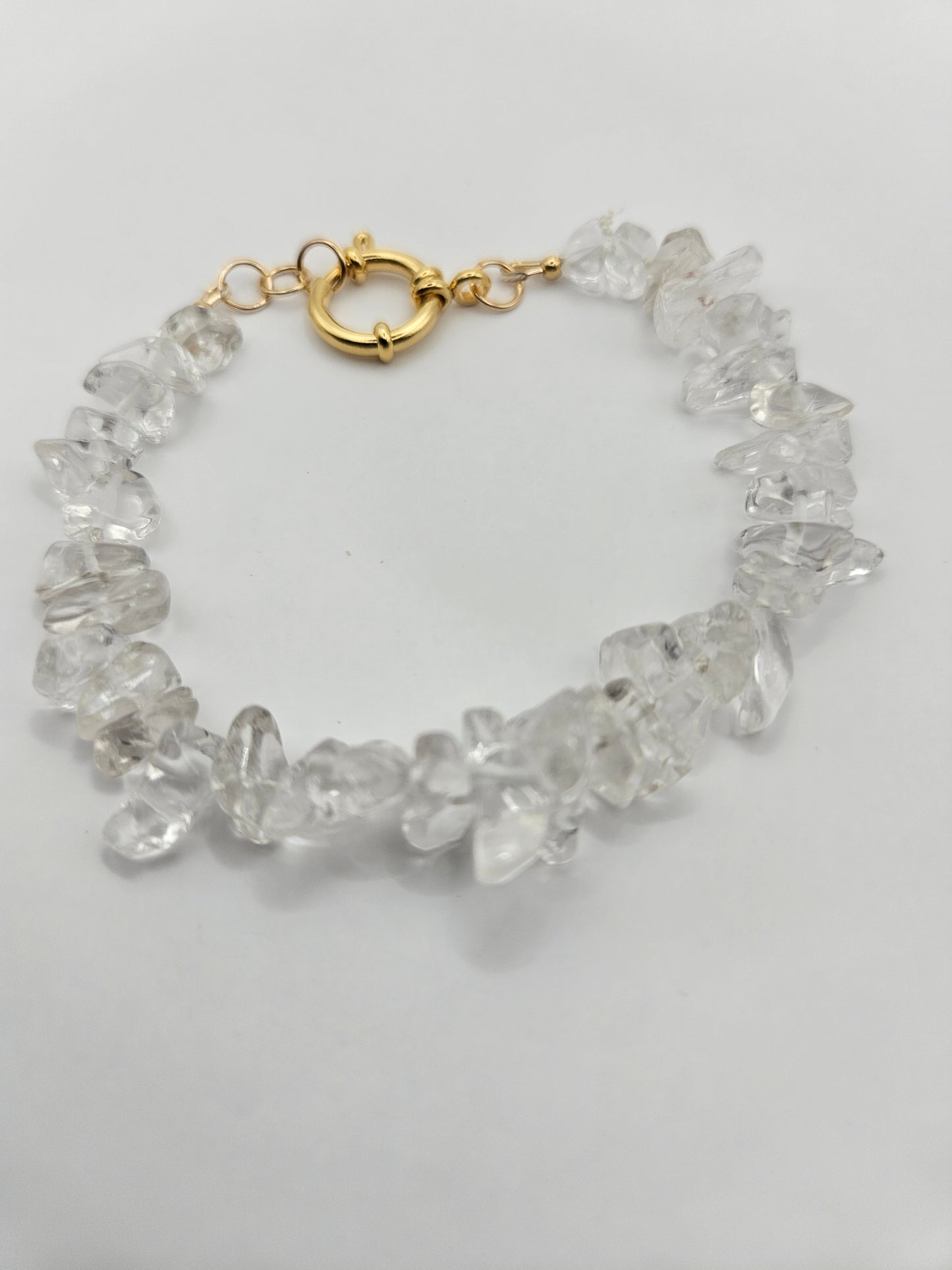 Genuine Clear Quartz "Candy" 14k GF Bracelet