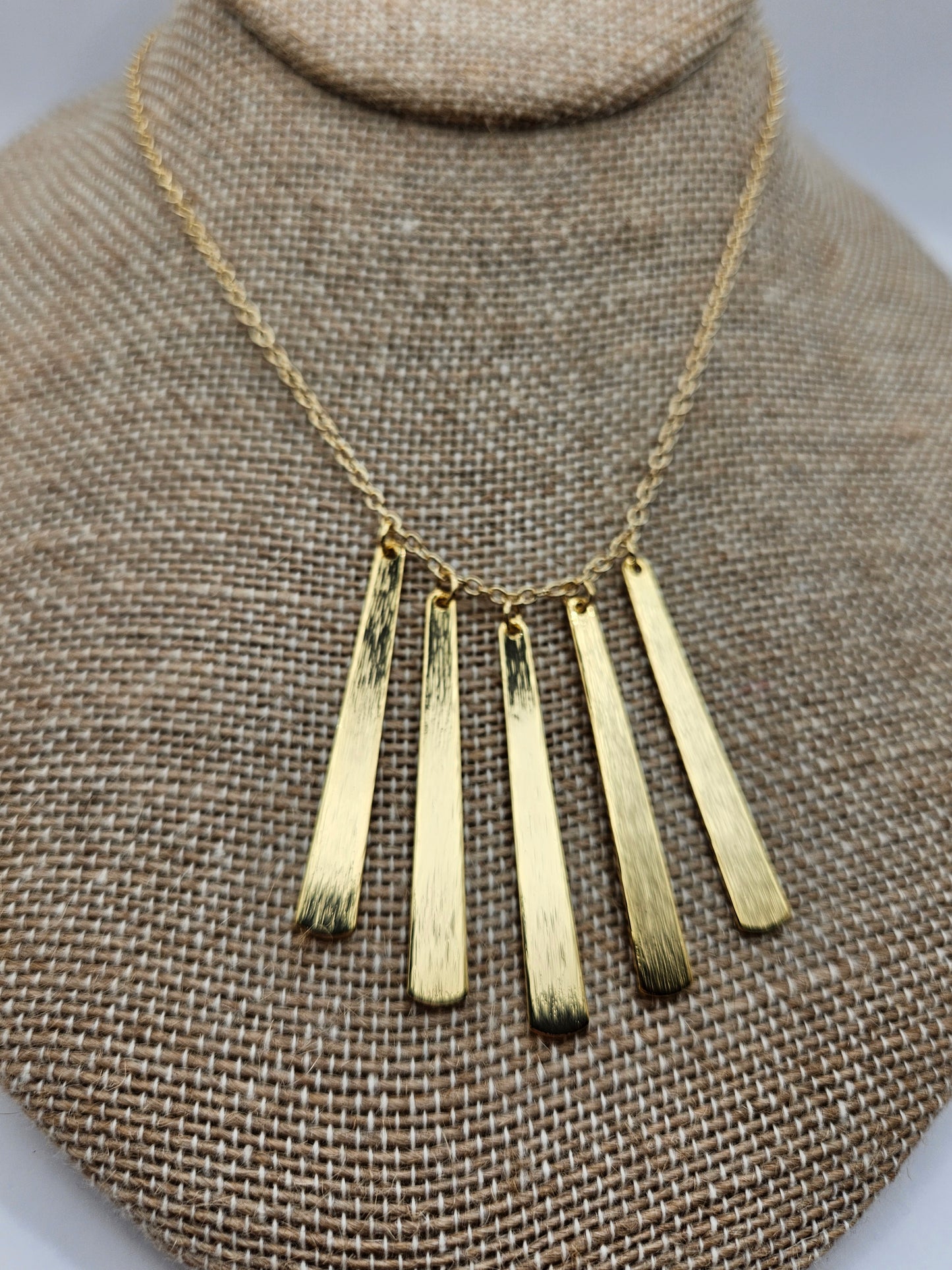 14k GF Long Flat Drops Cable Chain Necklace
