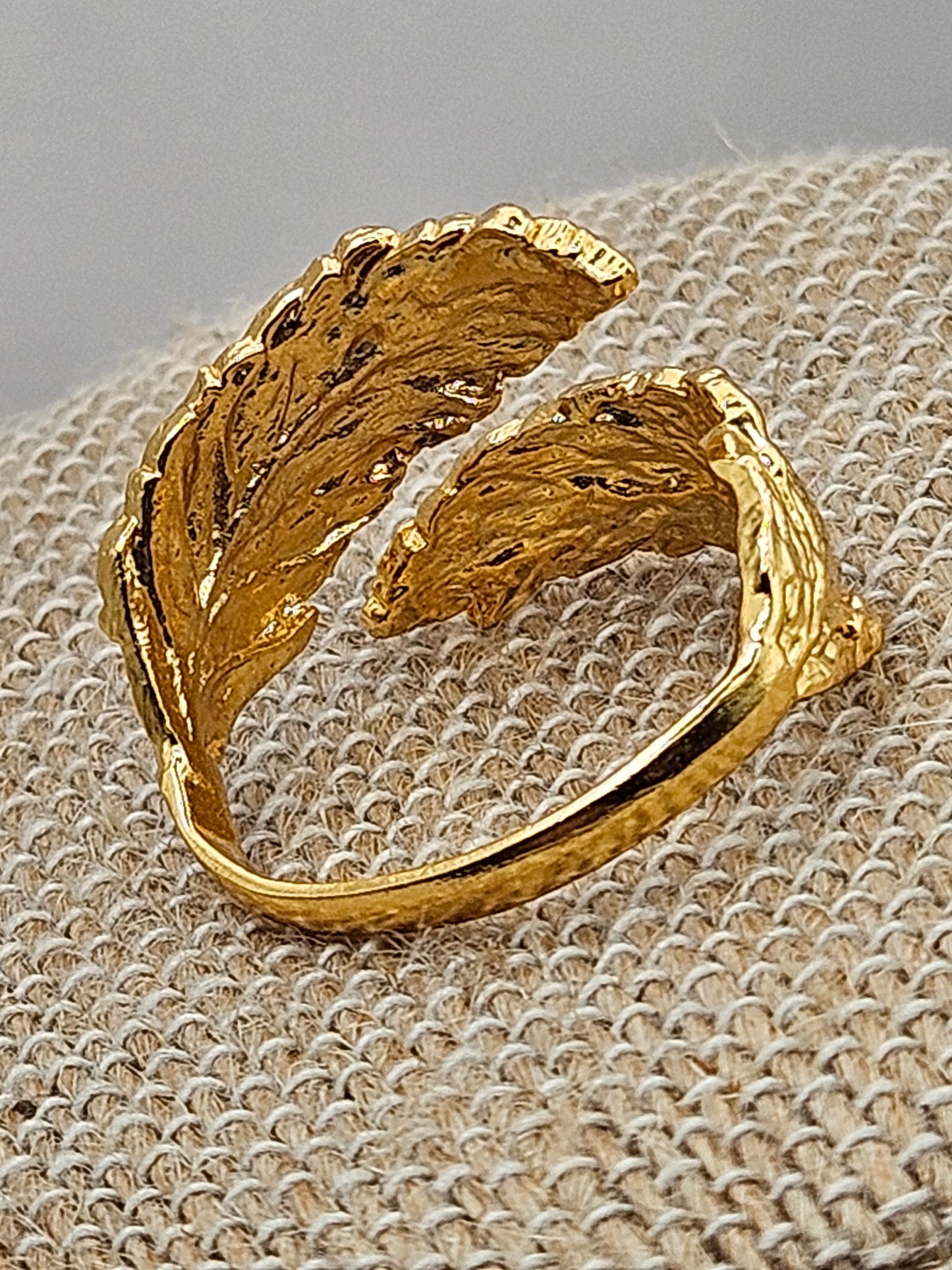 14k Gold Filled Leaf Wrap Ring (Adjustable)