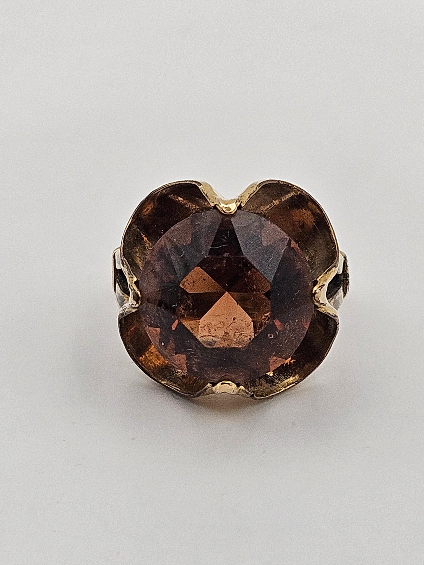 Vintage 50's 12k GF Citrine/Cognac Topaz Ring