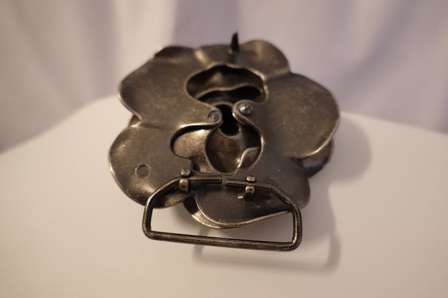 Vintage Betsey Johnson Large Rose Metal Belt Buckle (EUC)