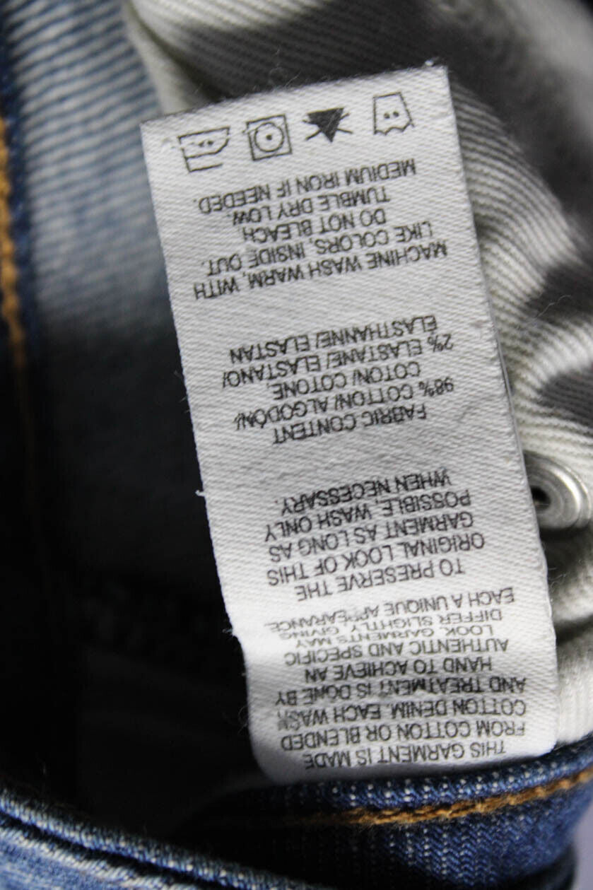 Derek Lam 10 Crosby Mila Mid-Rise Patchwork Girlfriend Jean Blue 32" Waist (EUC)