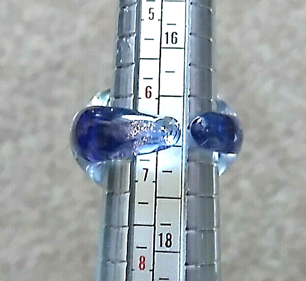 Vintage Blue Sparkle Lucite Ring Size 6.5 (EUC)