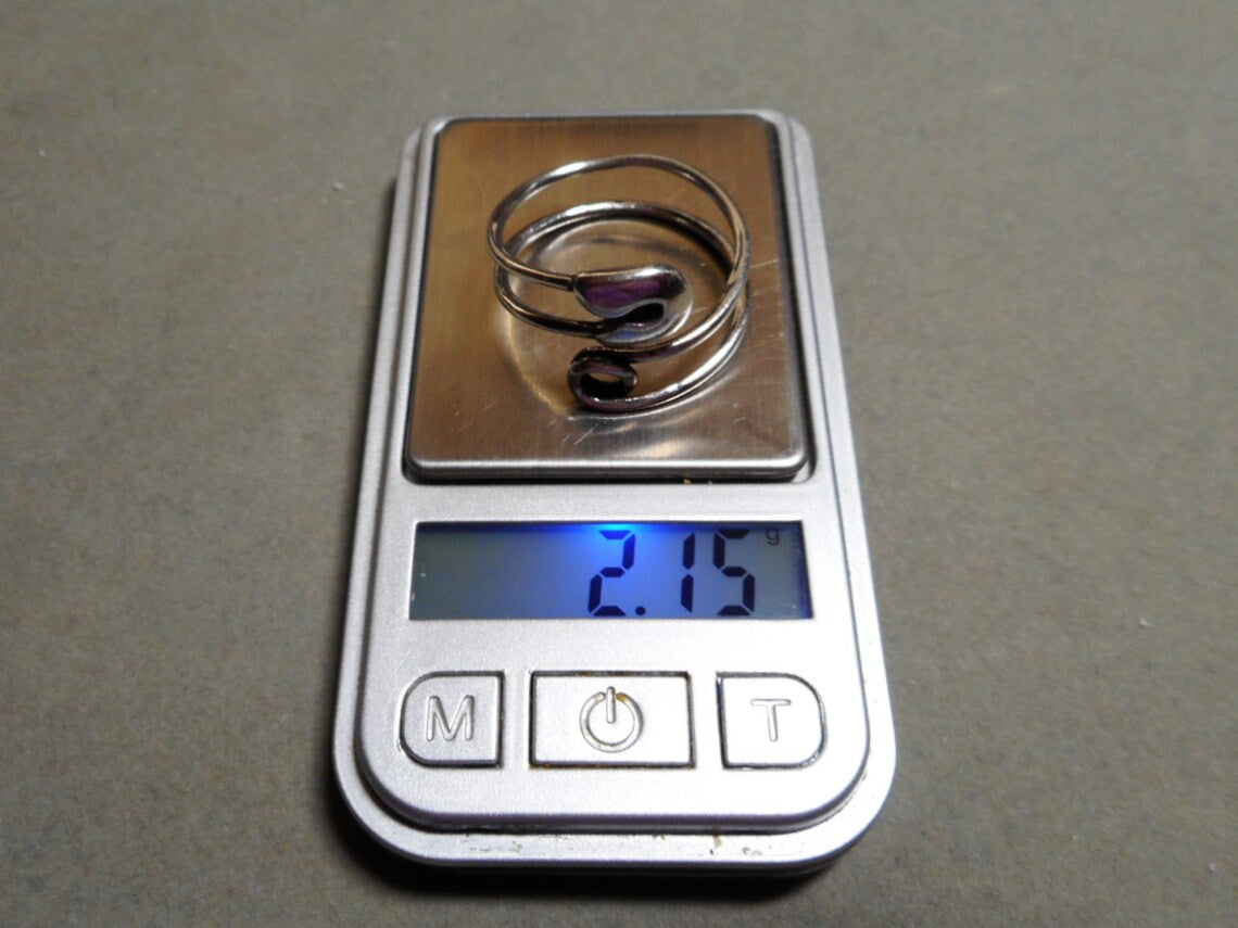 Vintage Sterling Silver Safety Pin Ring Size 6 (VGUC)