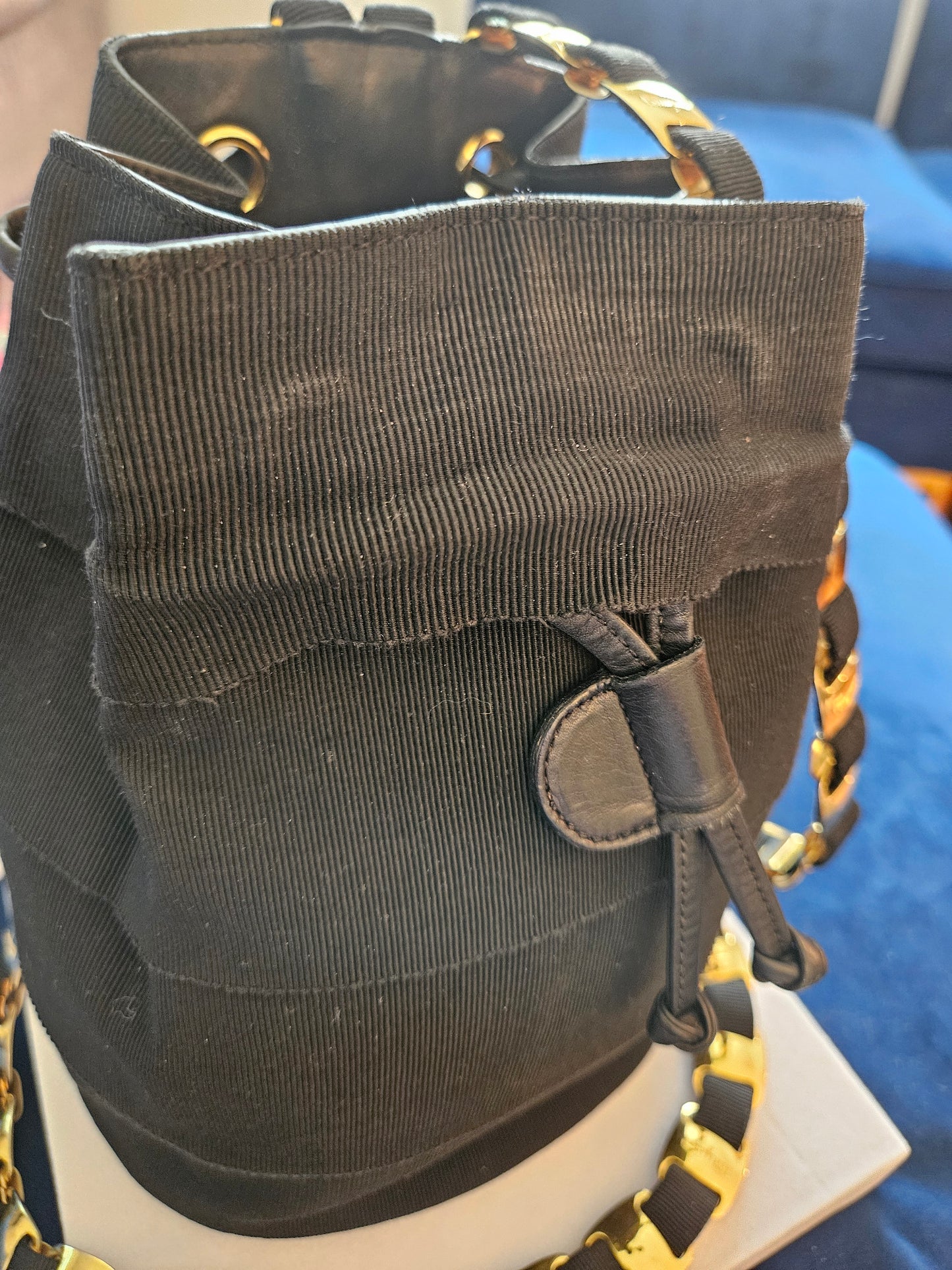 Salvatore Ferragamo Black Vara Chain Backpack Bag