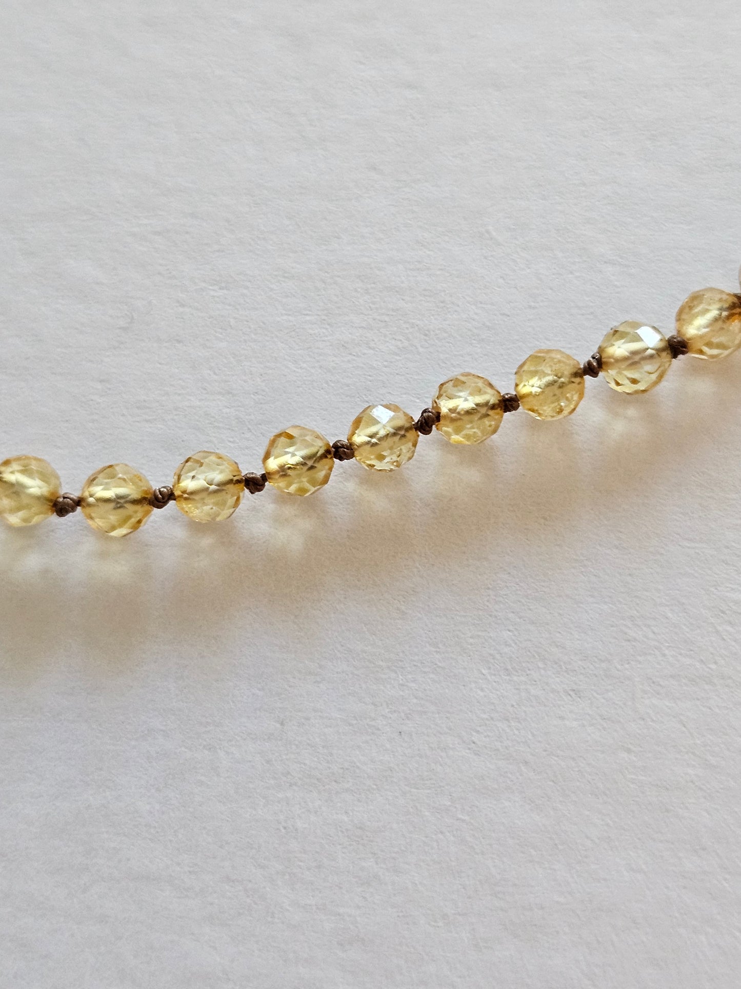 Genuine Citrine Faceted Bead Strand 14k GF (yellow or white) Necklace