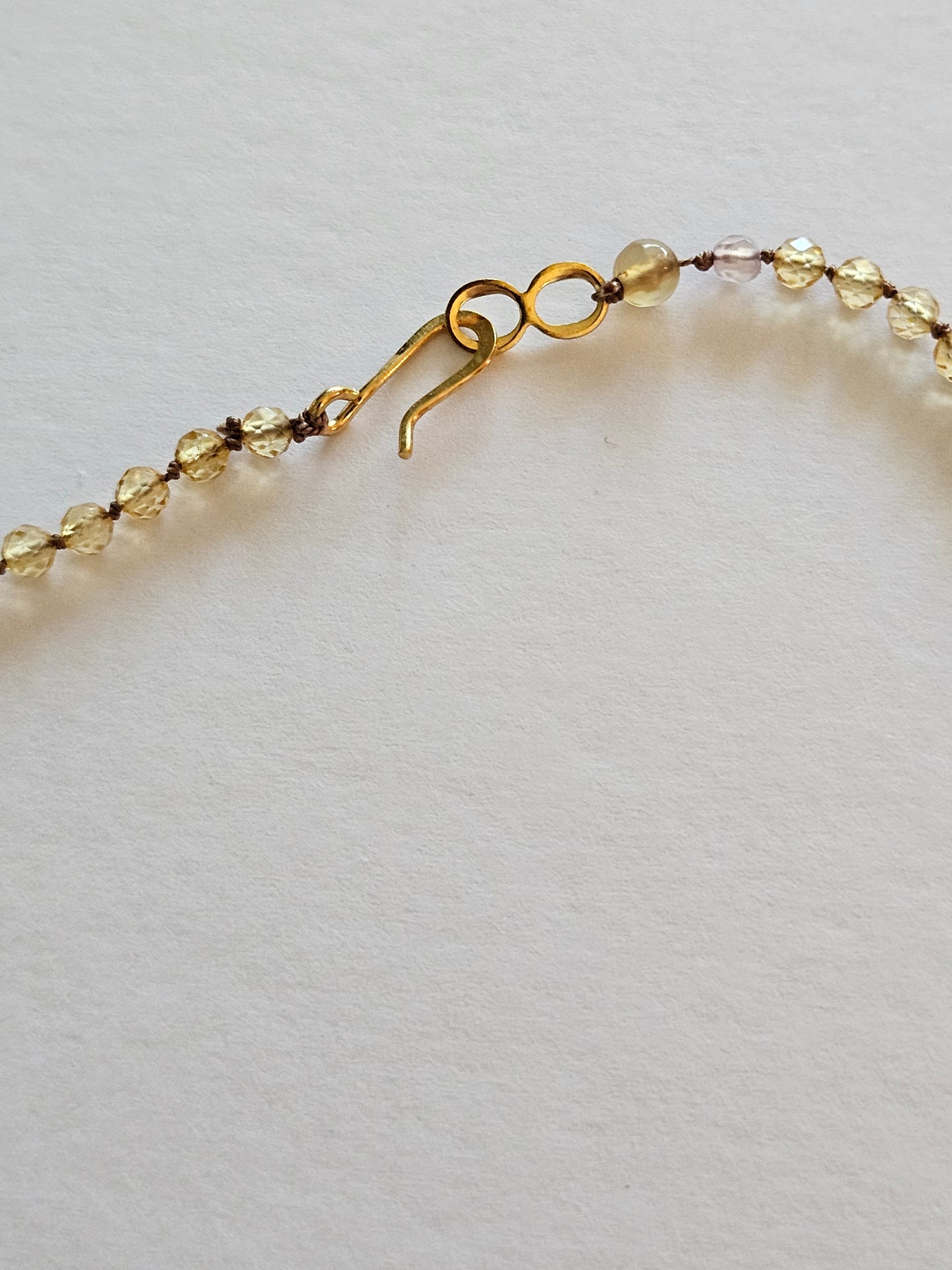 Genuine Citrine Faceted Bead Strand 14k GF (yellow or white) Necklace