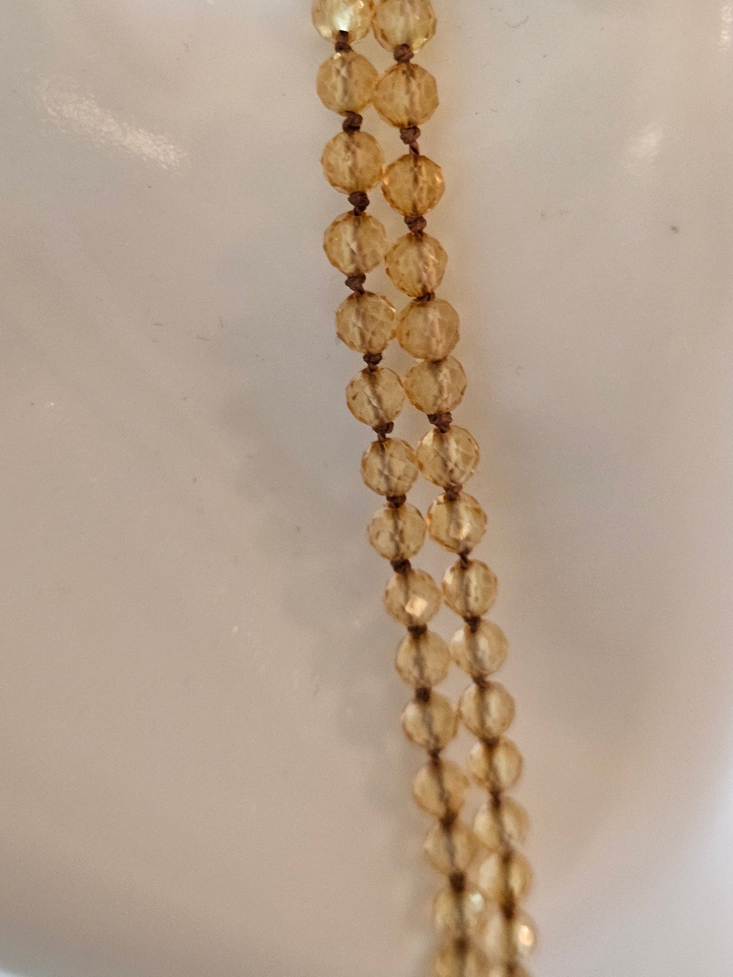 Genuine Citrine Faceted Bead Strand 14k GF (yellow or white) Necklace