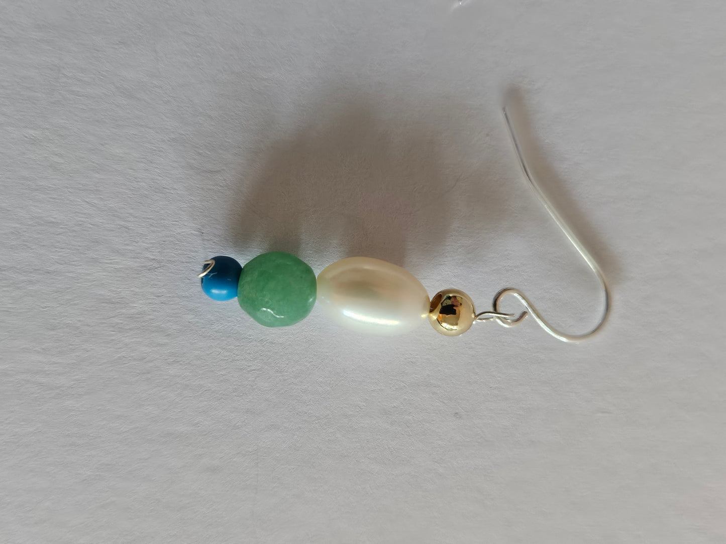 Pearl, Jade, Turquoise Bead Drop Earrings (Sterling or 14kGF)