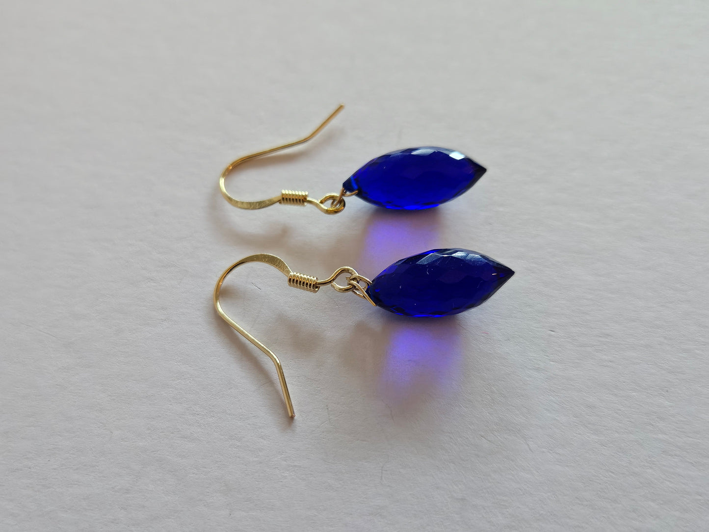 Genuine Kyanite Faceted Dangle 14k Gold Filled Earrings