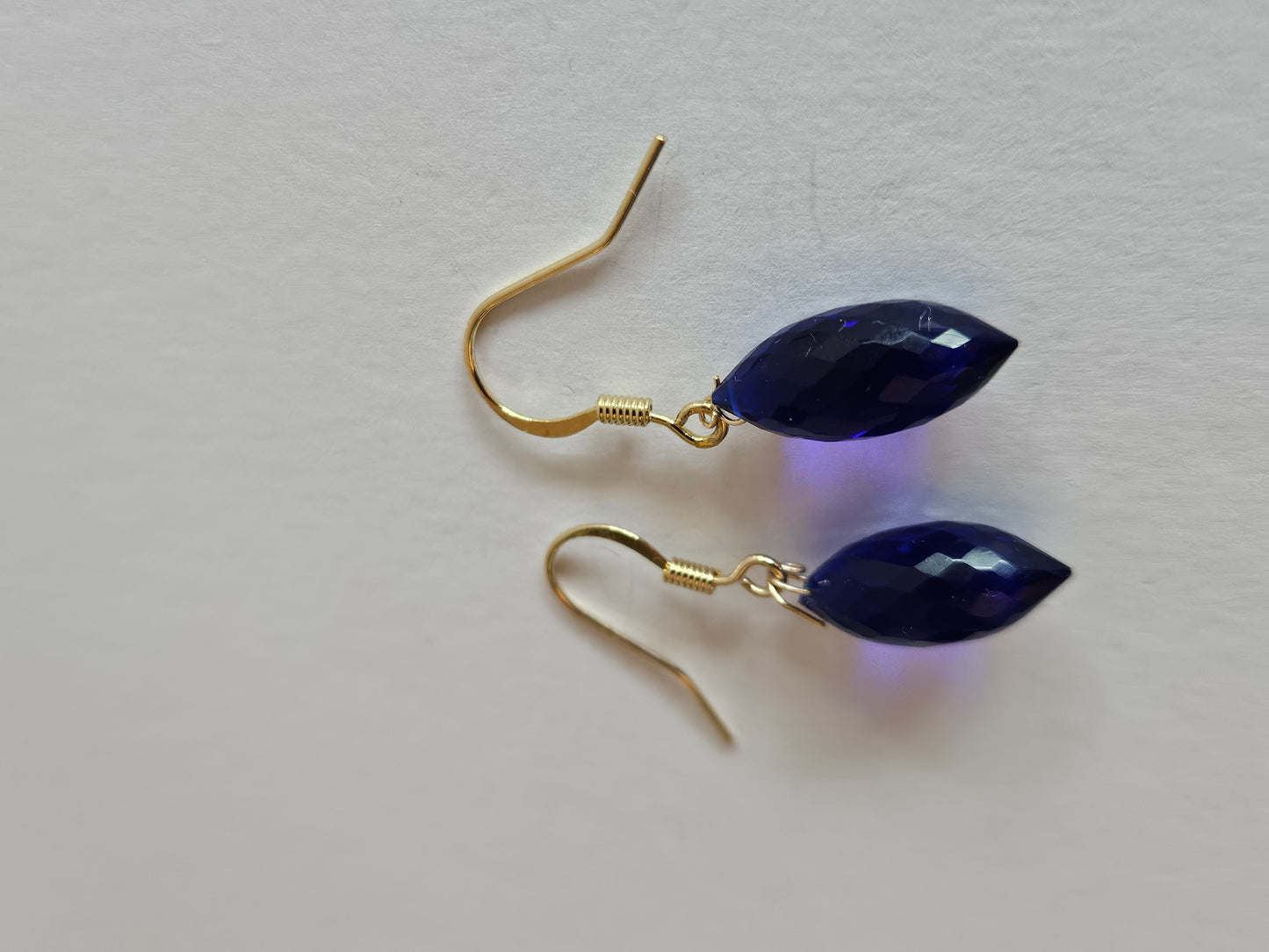 Genuine Kyanite Faceted Dangle 14k Gold Filled Earrings