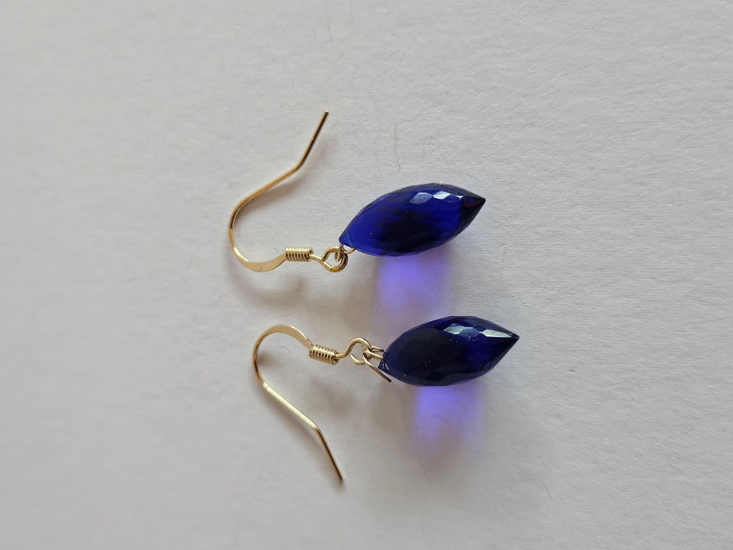 Genuine Kyanite Faceted Dangle 14k Gold Filled Earrings