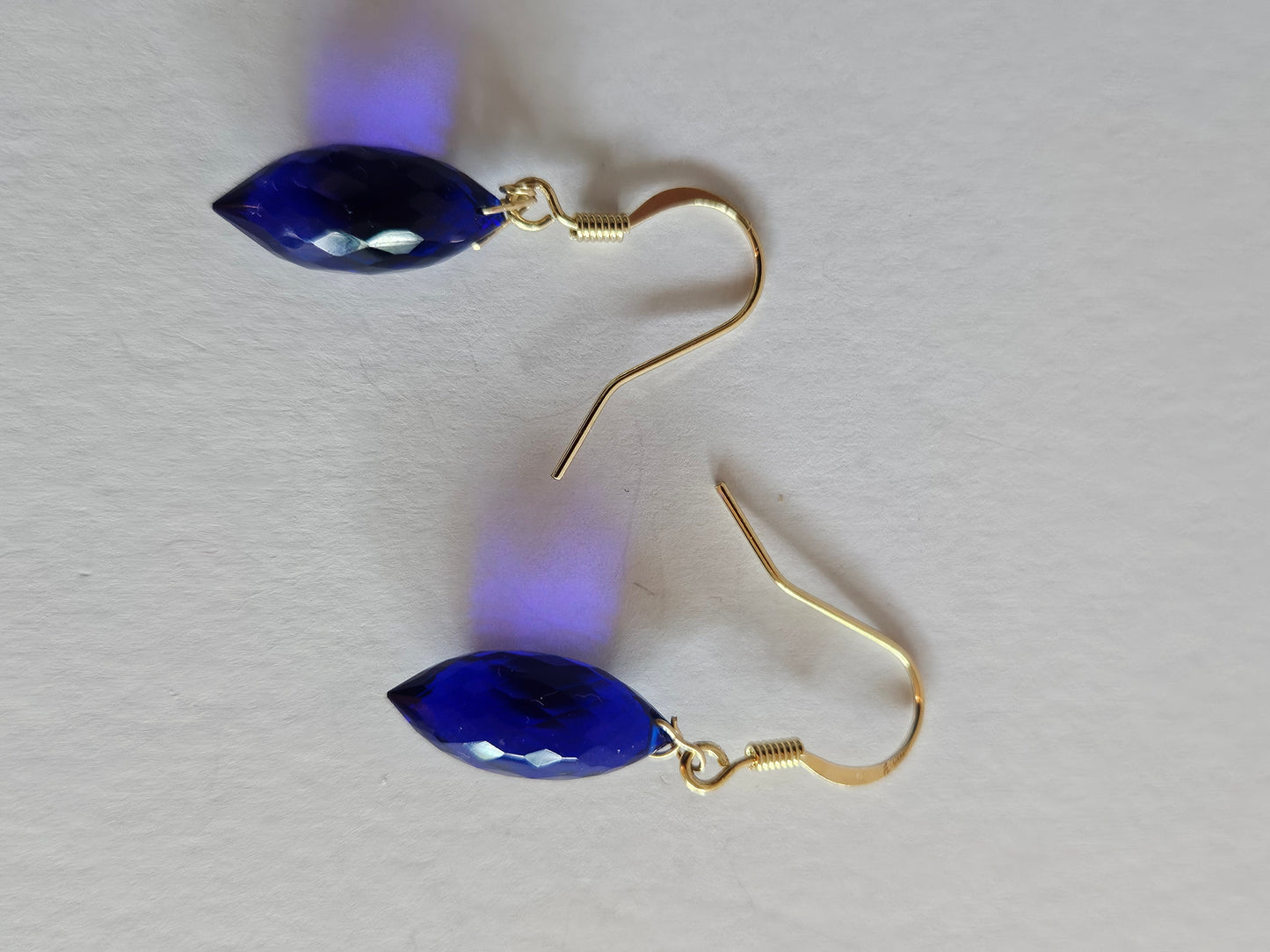 Genuine Kyanite Faceted Dangle 14k Gold Filled Earrings