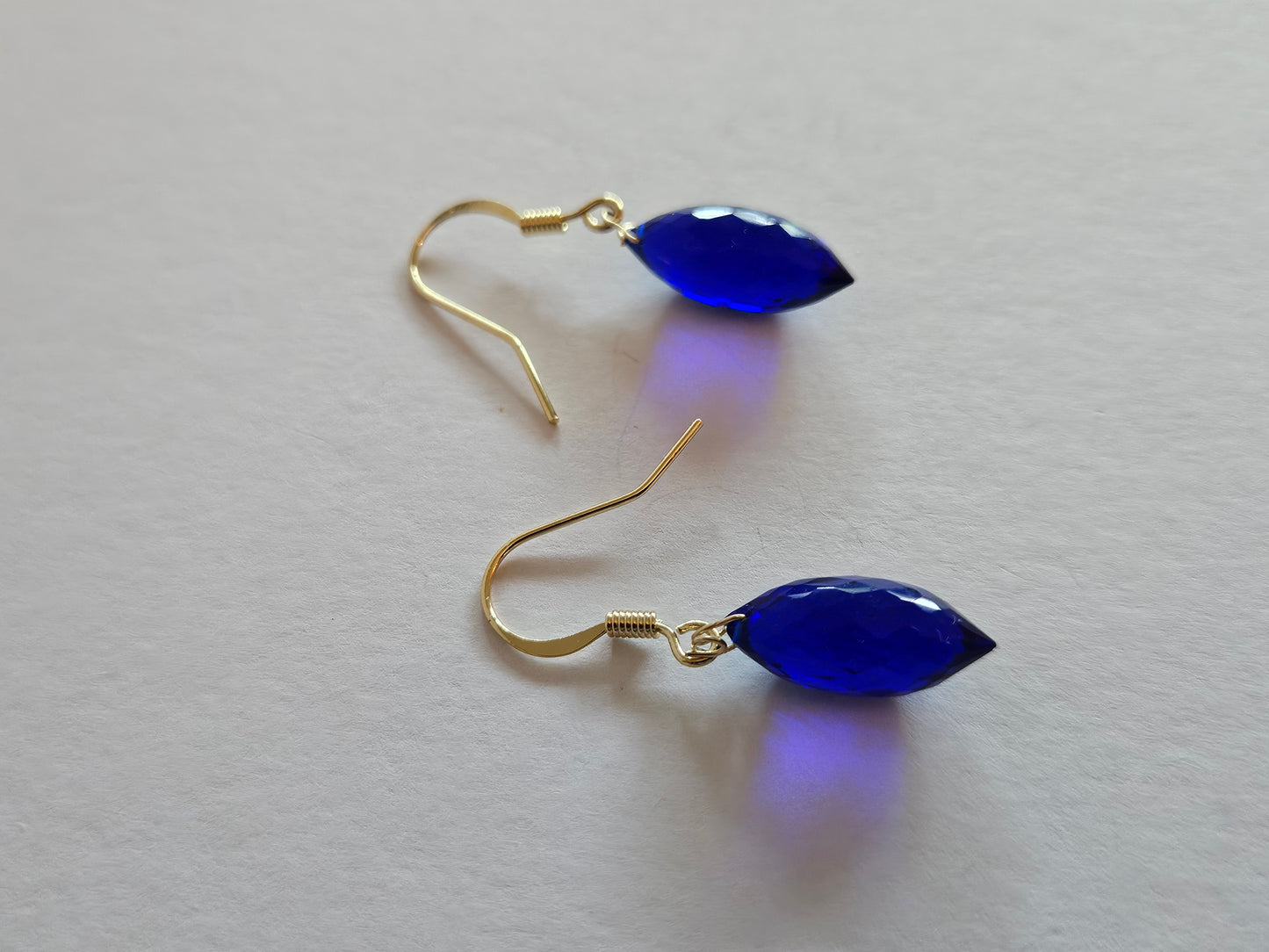 Genuine Kyanite Faceted Dangle 14k Gold Filled Earrings