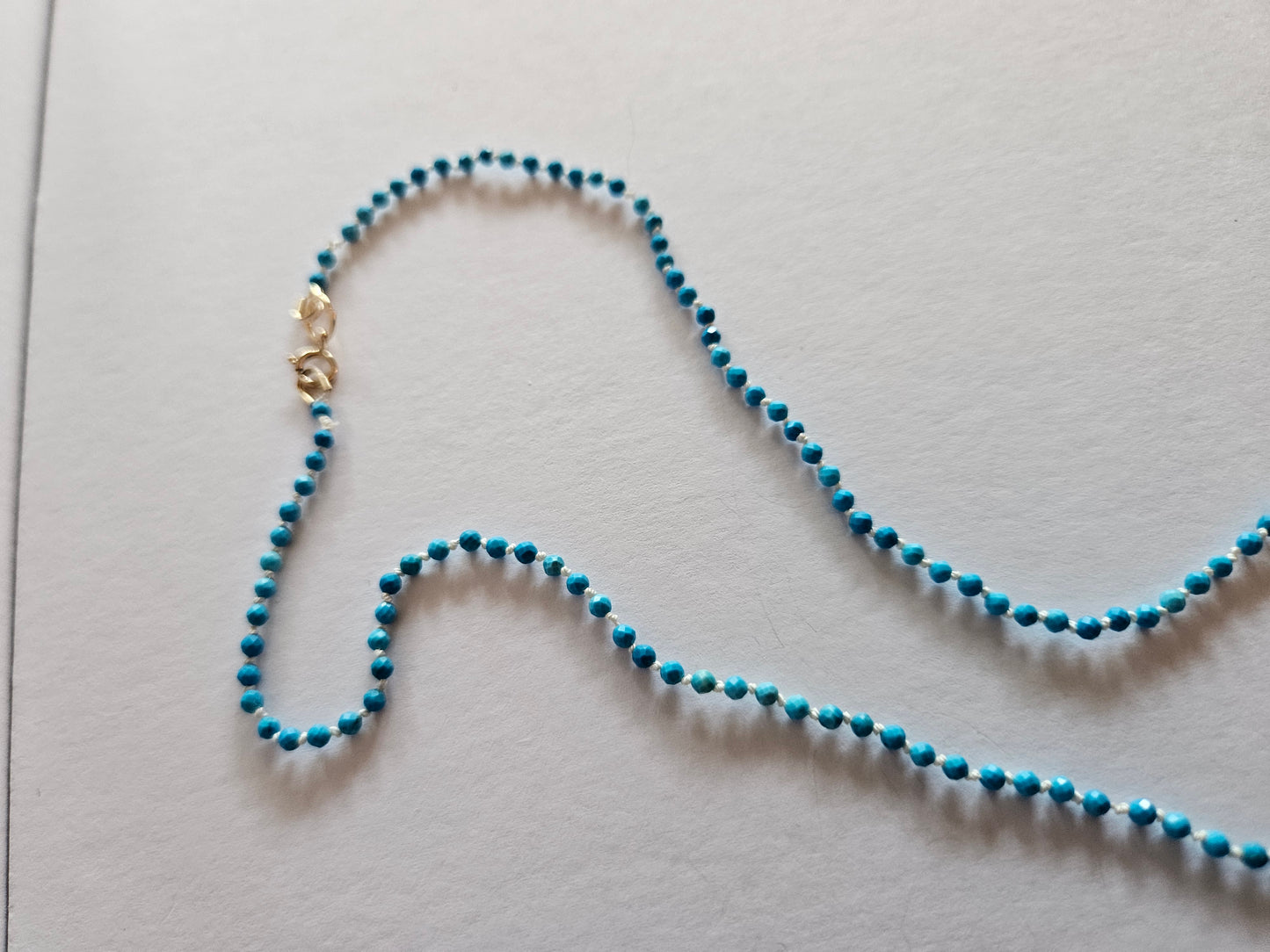 Turquoise Faceted Bead & Peach Moonstone Focal Briolette Necklace