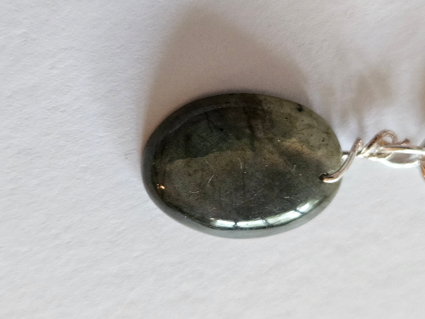 Labradorite Pendant on 14k White or Yellow Gold-Filled Link Chain Necklace