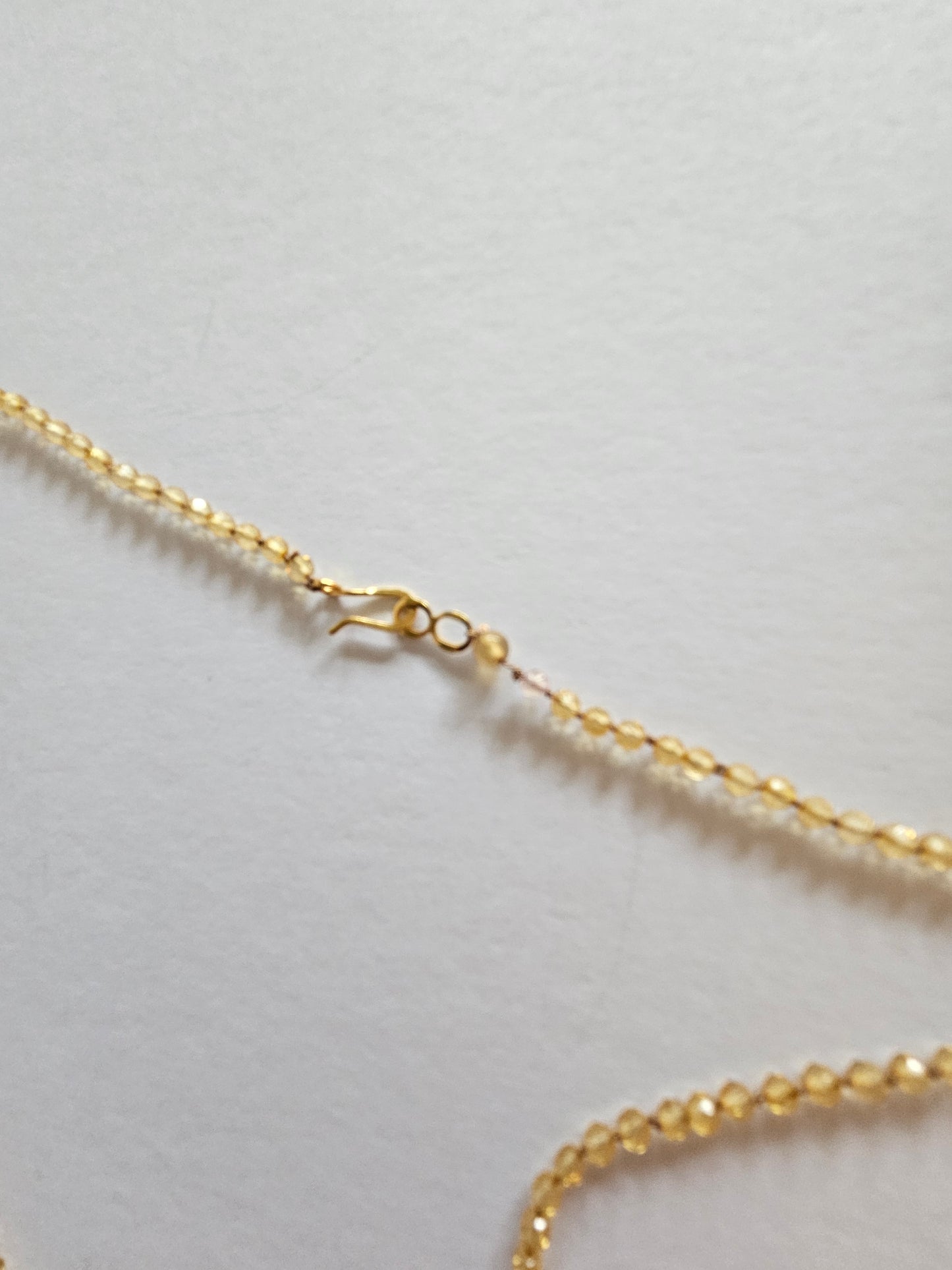 Genuine Citrine Faceted Bead Strand 14k GF (yellow or white) Necklace