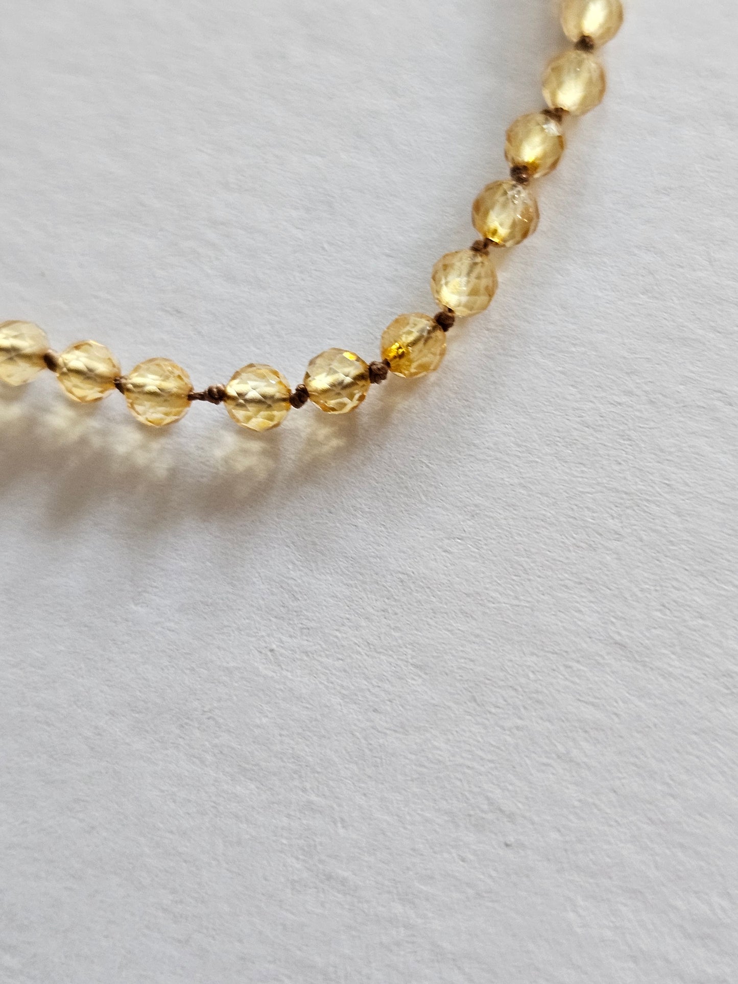 Genuine Citrine Faceted Bead Strand 14k GF (yellow or white) Necklace