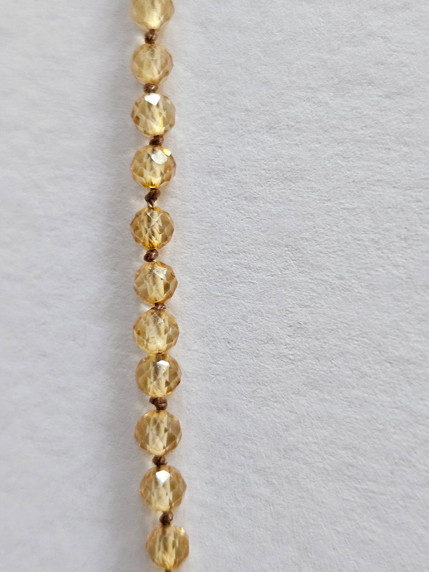 Genuine Citrine Faceted Bead Strand 14k GF (yellow or white) Necklace