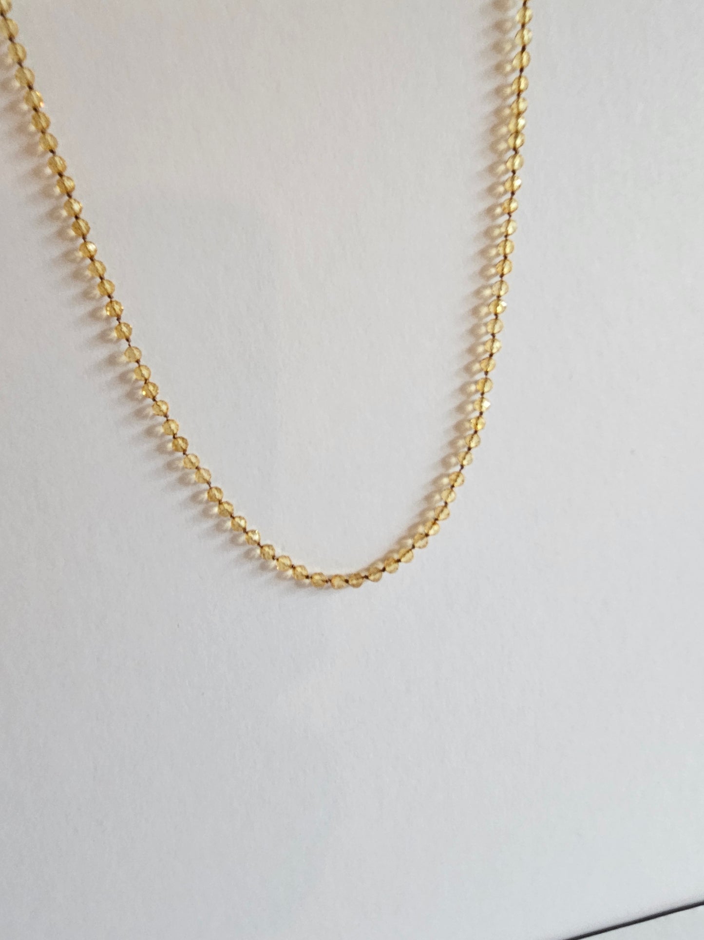 Genuine Citrine Faceted Bead Strand 14k GF (yellow or white) Necklace