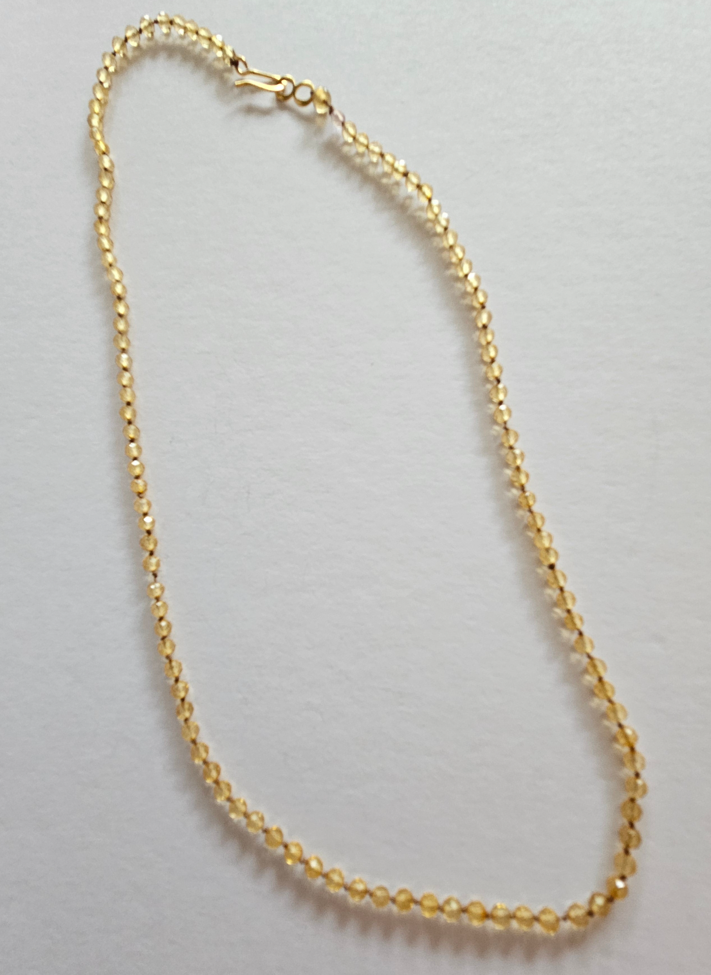 Genuine Citrine Faceted Bead Strand 14k GF (yellow or white) Necklace