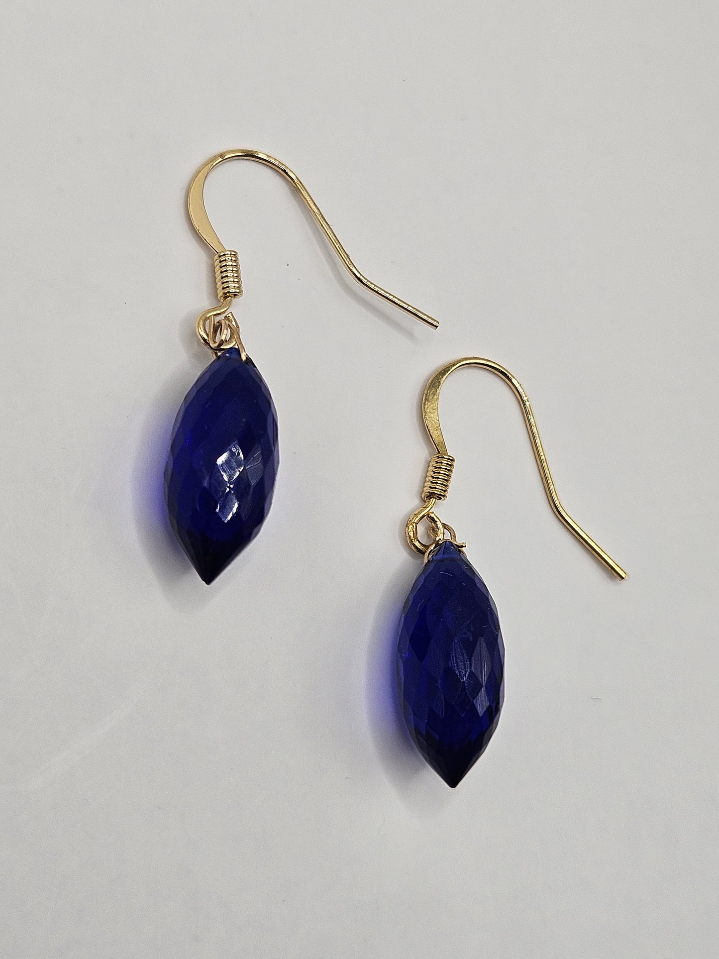 Genuine Kyanite Faceted Dangle 14k Gold Filled Earrings