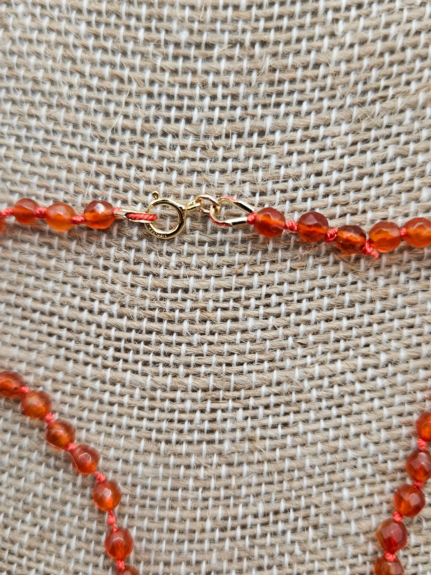 Genuine Carnelian Bead 14k GF Bracelet