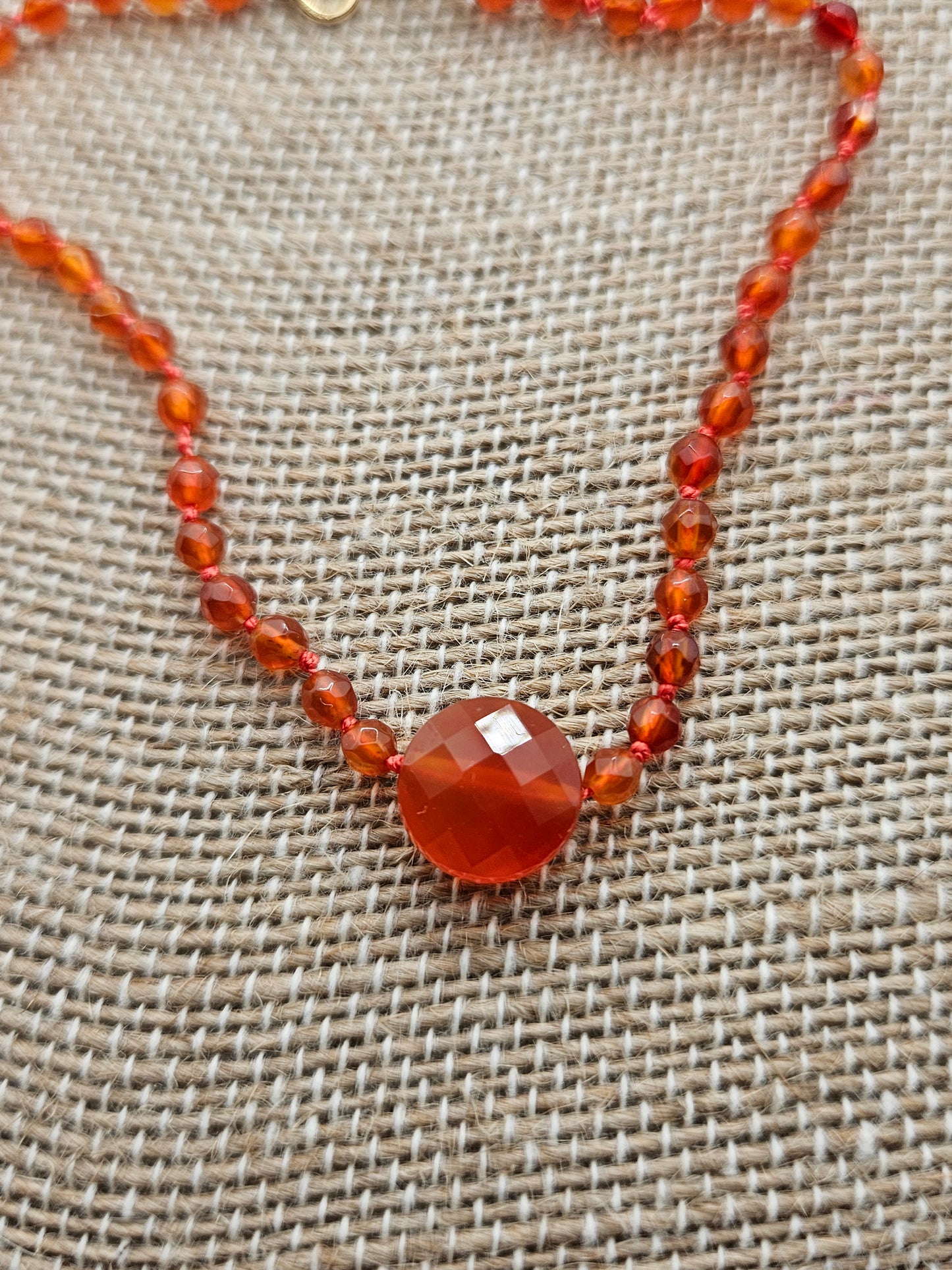 Genuine Carnelian Bead 14k GF Bracelet