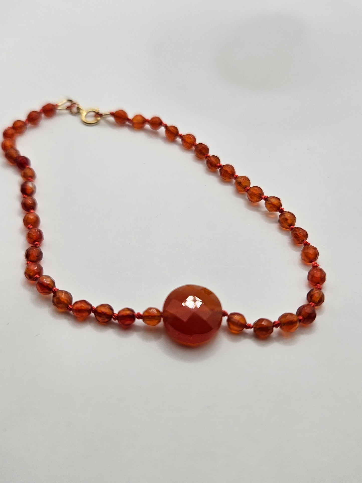 Genuine Carnelian Bead 14k GF Bracelet