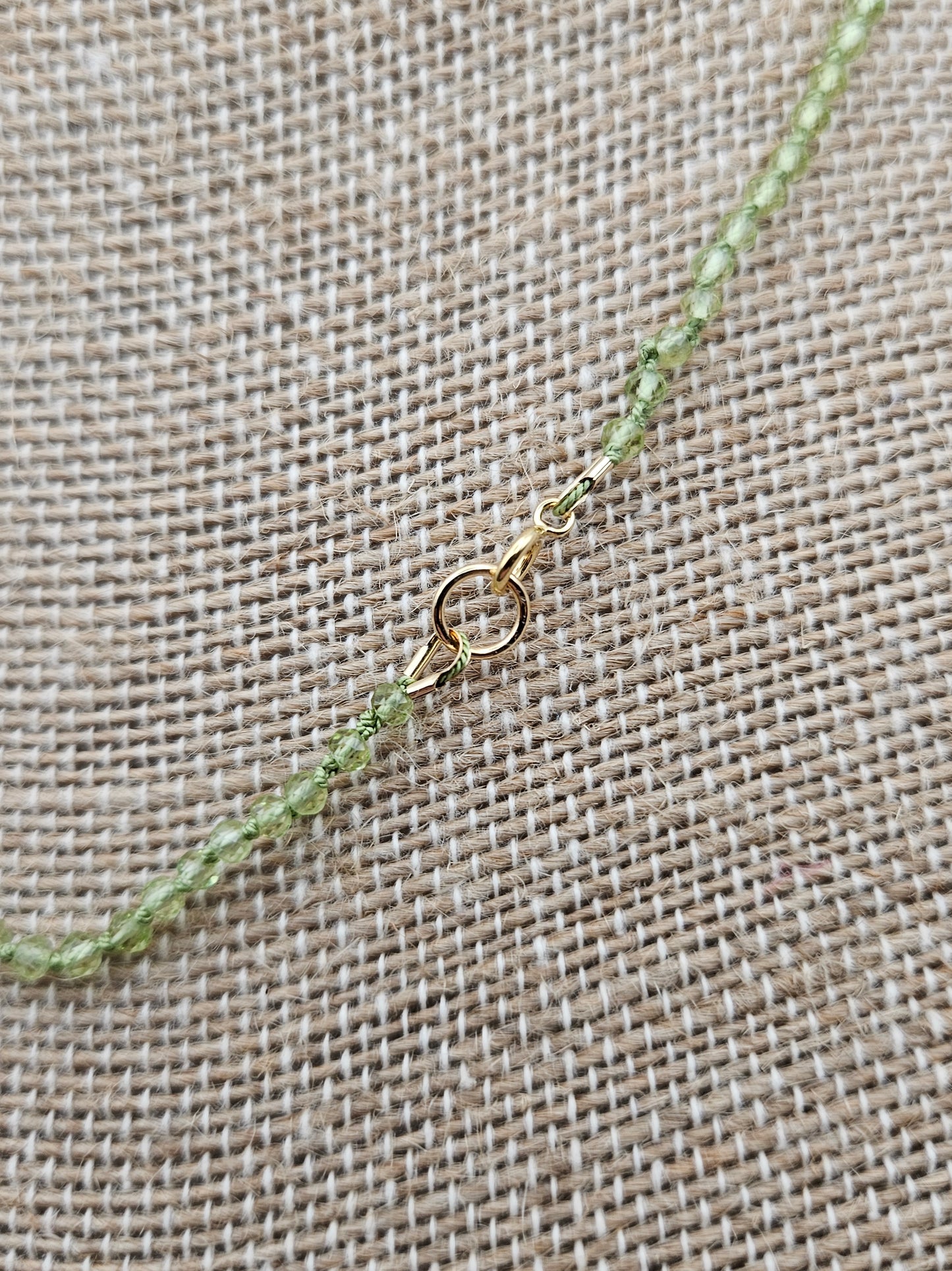 Genuine Peridot Strand Statement 14k GF Necklace