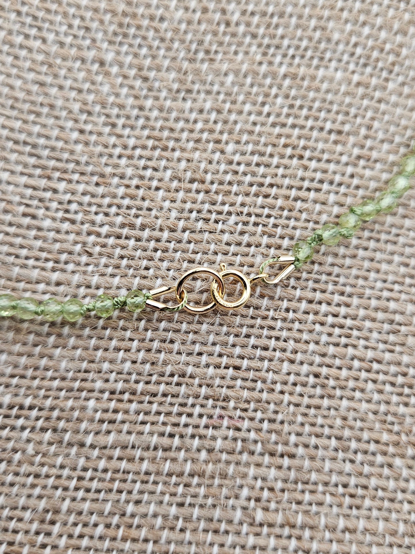 Genuine Peridot Strand Statement 14k GF Necklace