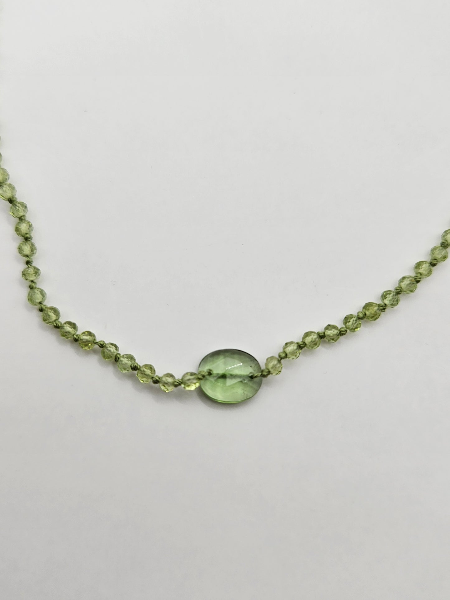 Genuine Peridot Strand Statement 14k GF Necklace