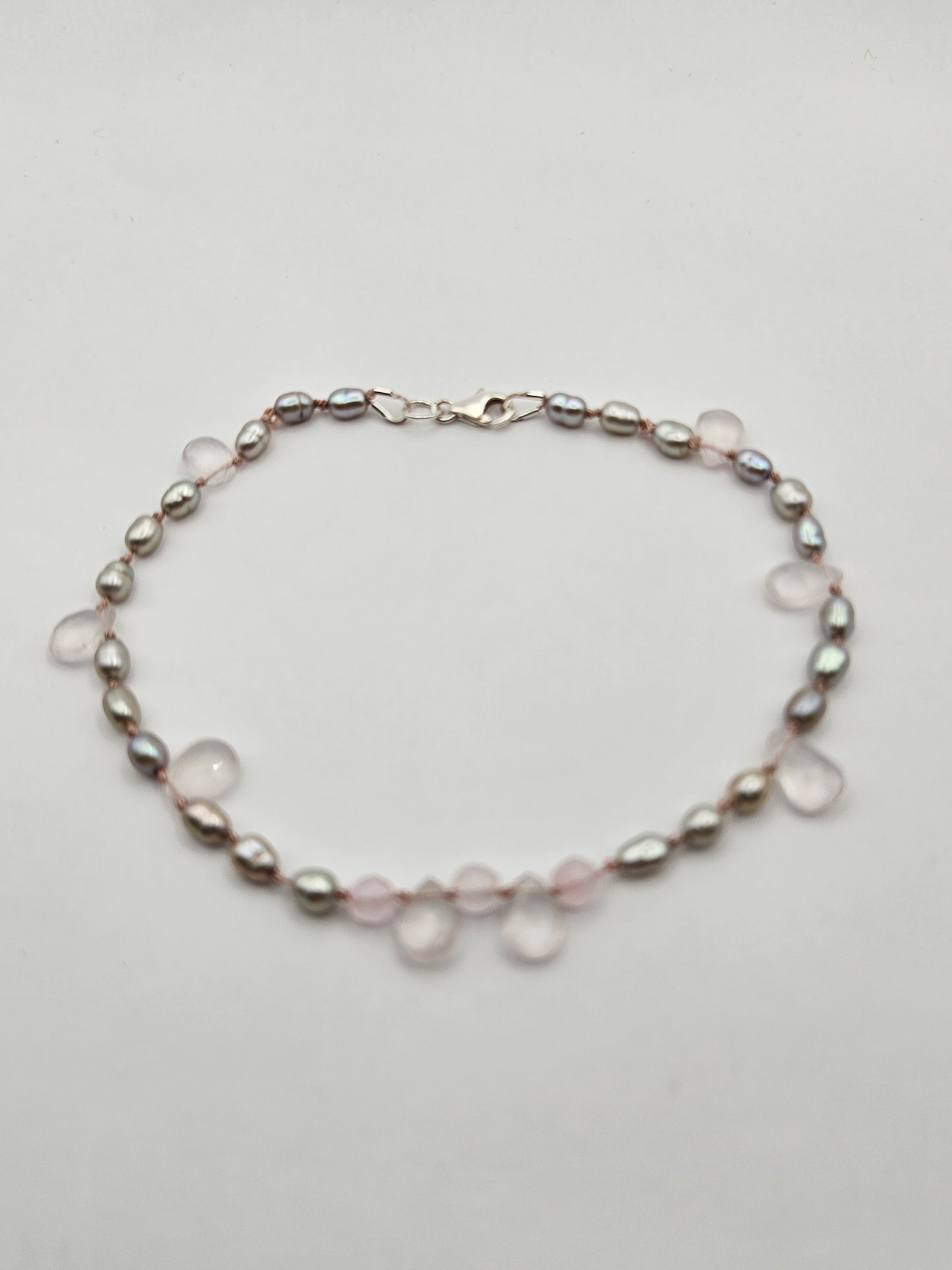 Genuine Silver Freshwater Pearl & Moonstone 14k GF Bracelet