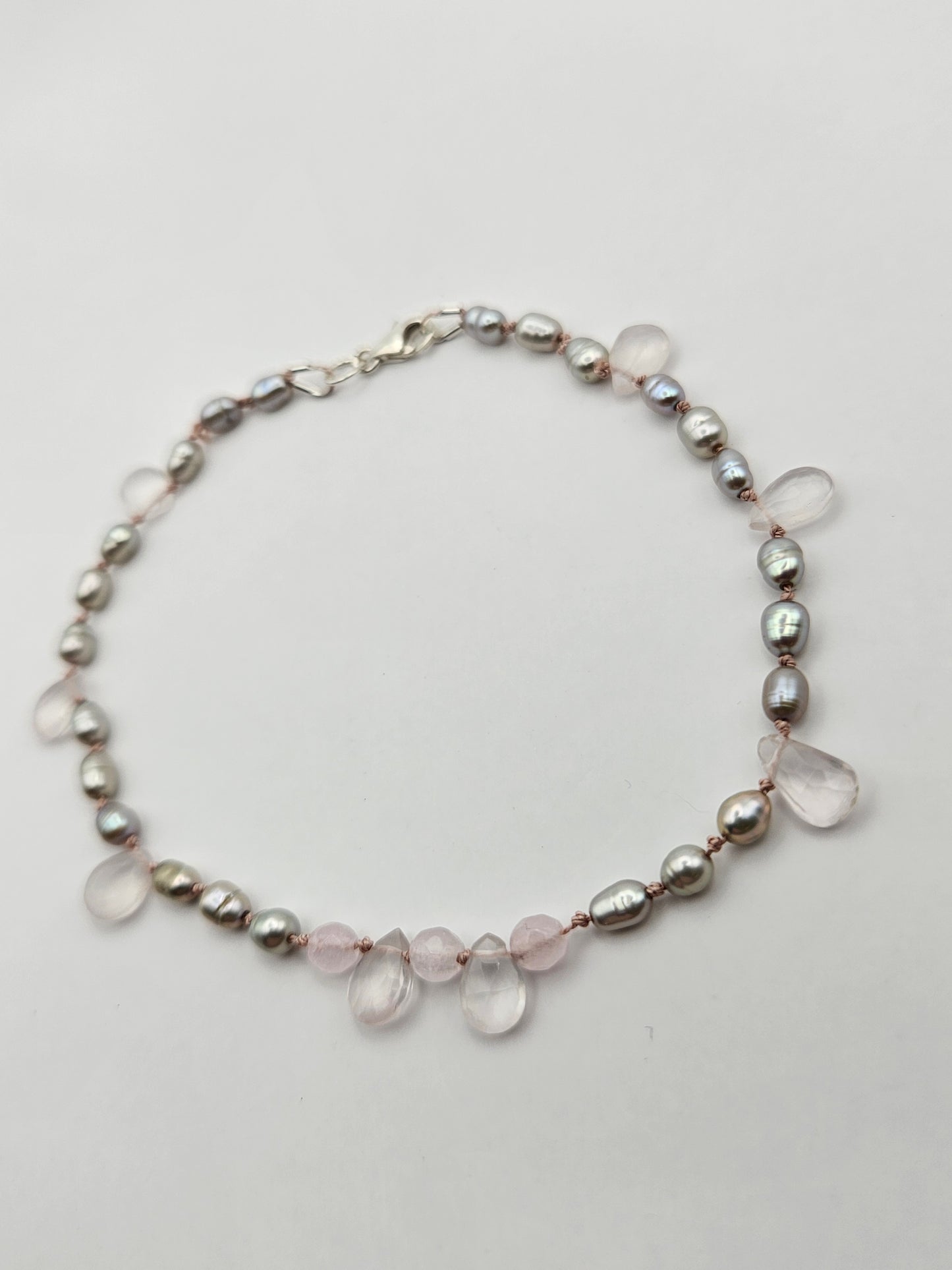 Genuine Silver Freshwater Pearl & Moonstone 14k GF Bracelet