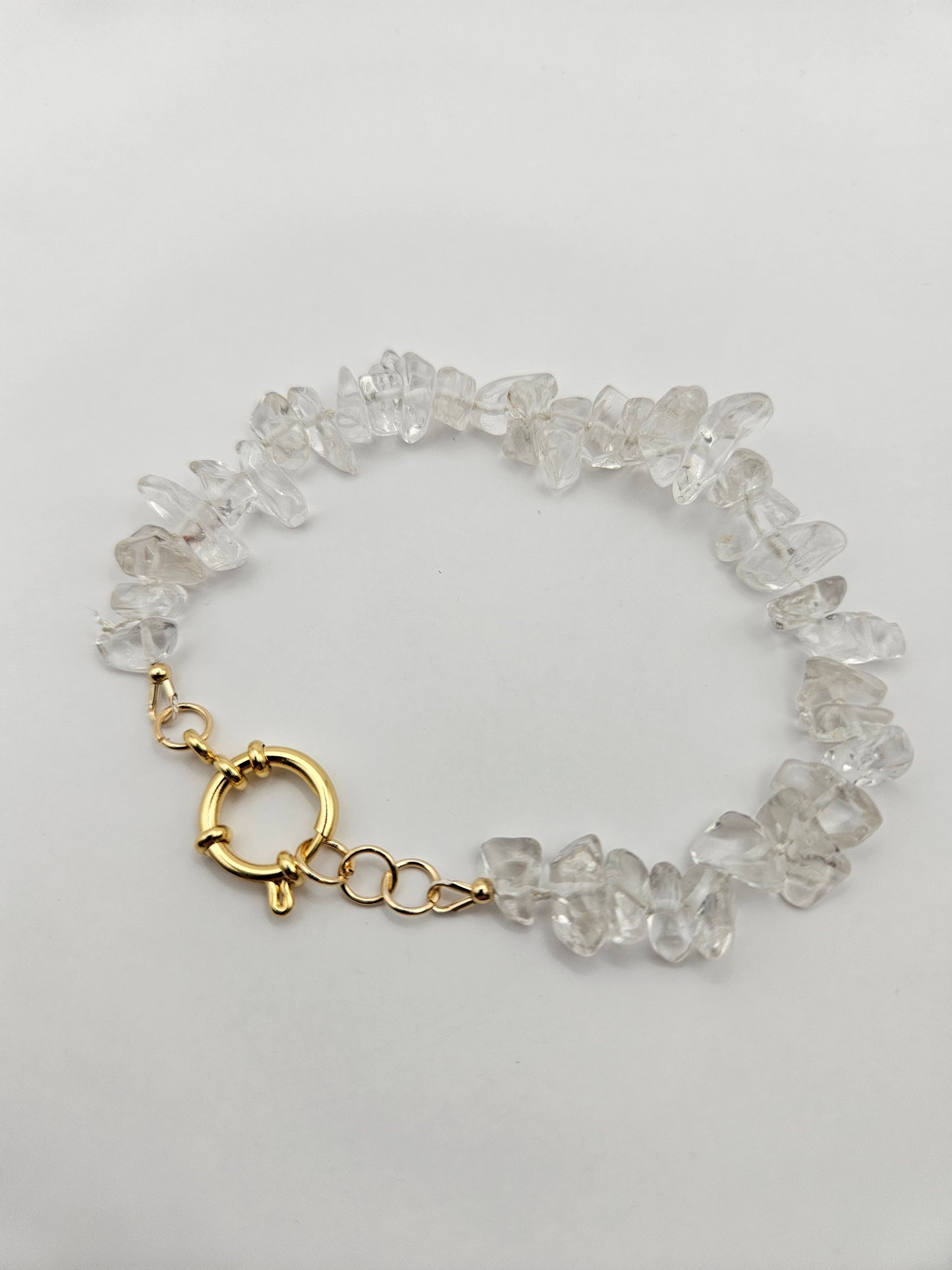 Genuine Clear Quartz "Candy" 14k GF Bracelet