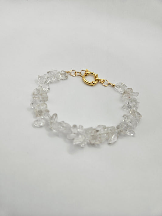 Genuine Clear Quartz "Candy" 14k GF Bracelet