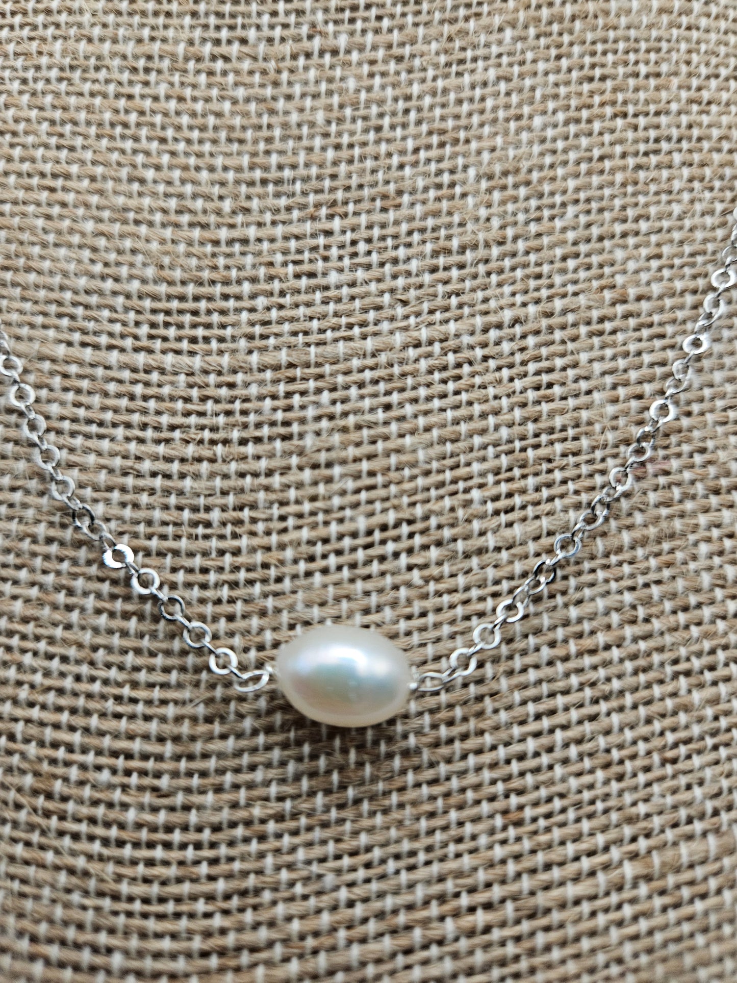 Genuine Freshwater Baroque Pearl Bead on 14k Gold Filled (white or yellow) Cable Chain Necklace