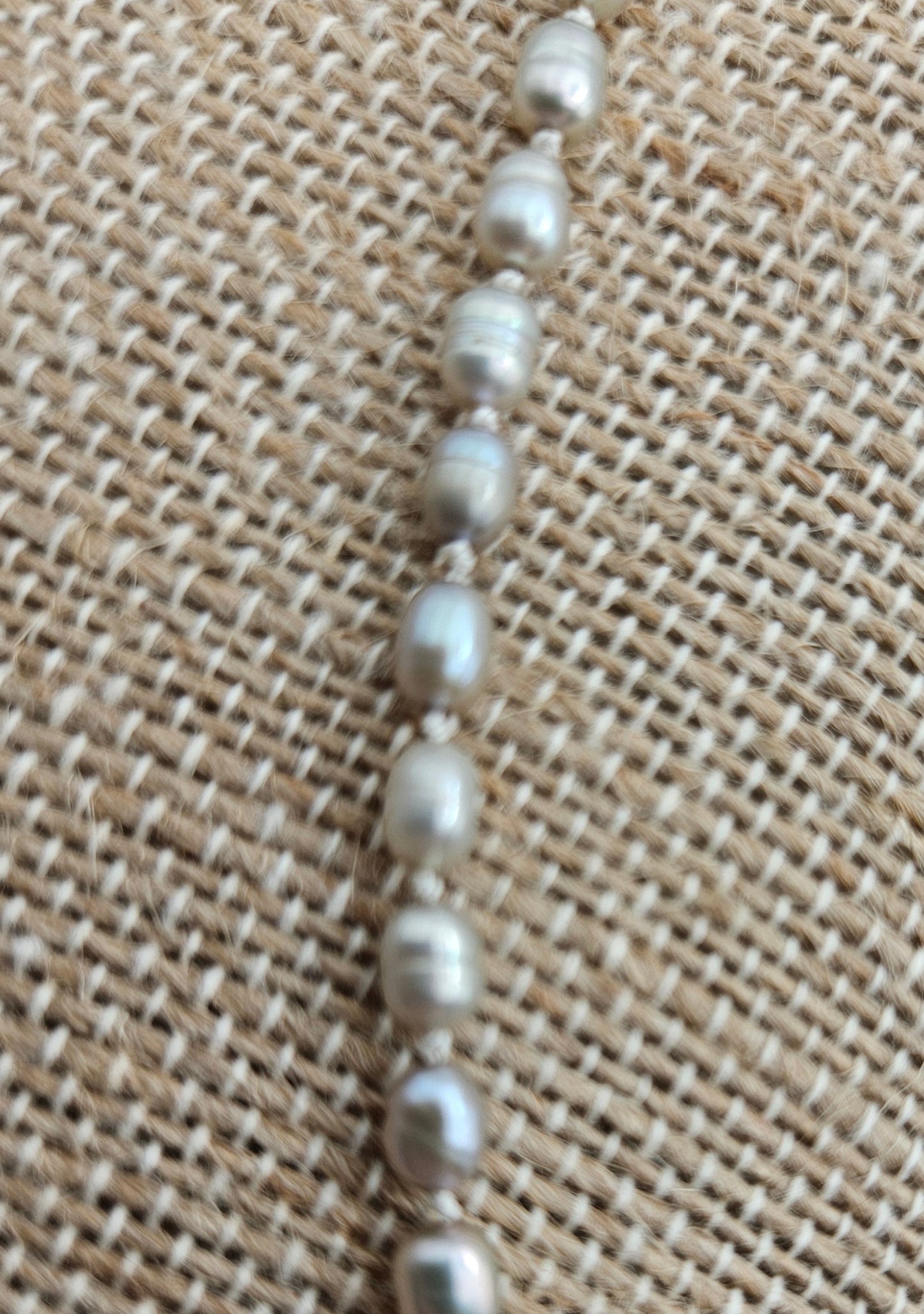 Genuine Silver Freshwater Rice Pearl & Moonstone 14k GF Necklace