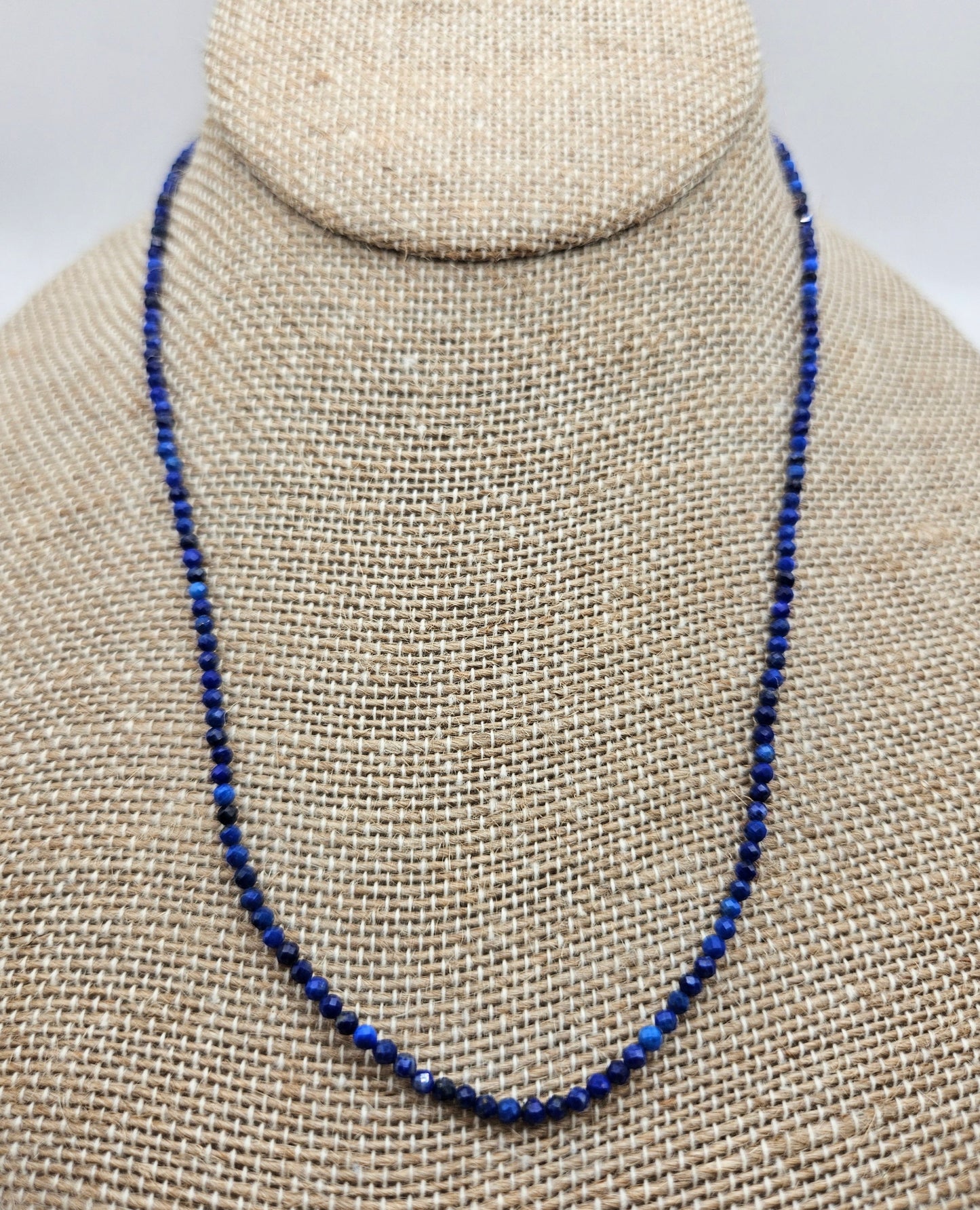 Genuine Natural Sapphire Faceted Bead 14k GF Strand Necklace