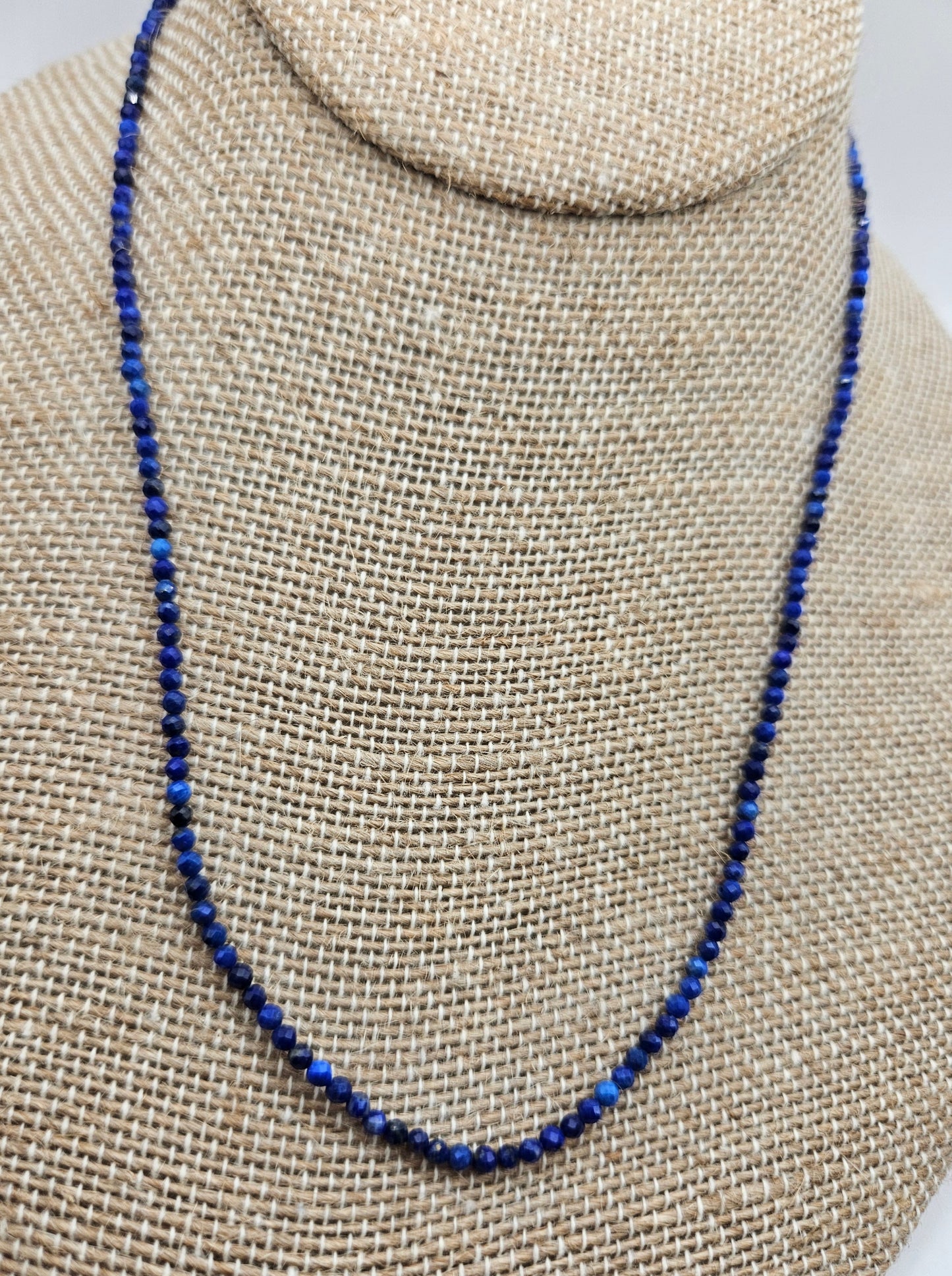 Genuine Natural Sapphire Faceted Bead 14k GF Strand Necklace