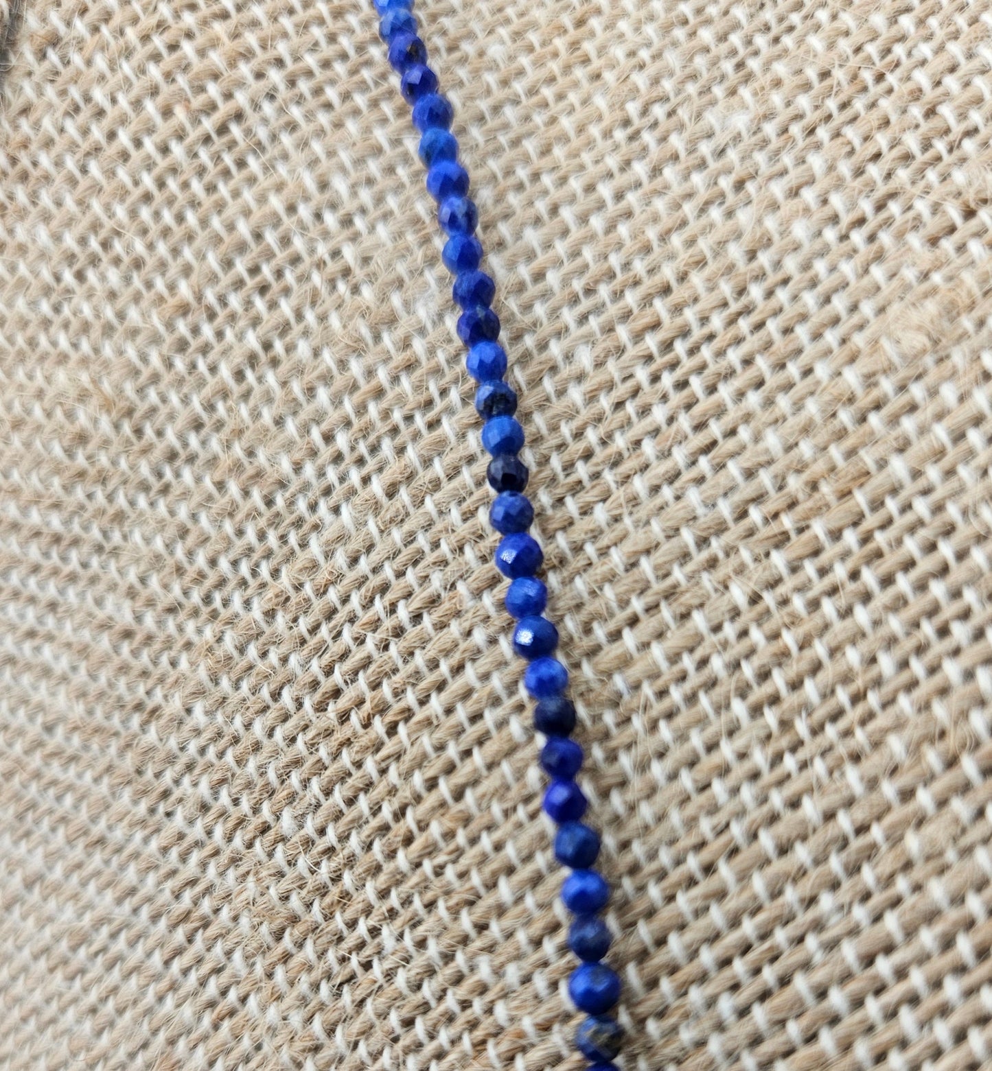 Genuine Natural Sapphire Faceted Bead 14k GF Strand Necklace