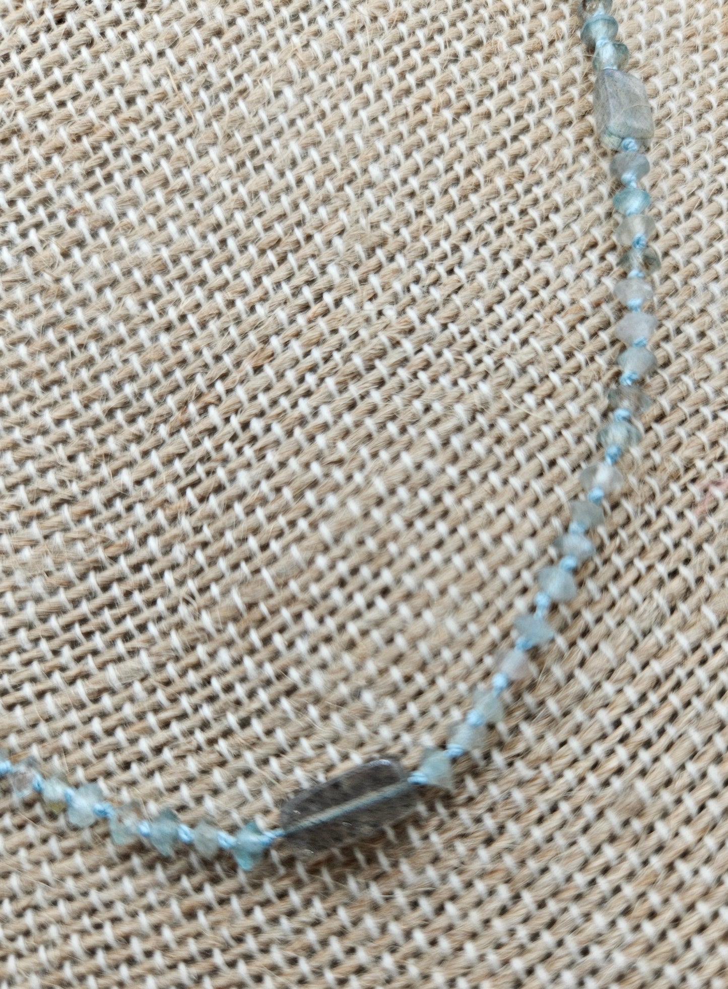 Genuine Faceted Saucer & Smooth Rectangle Labradorite Strand 14k GF Necklace