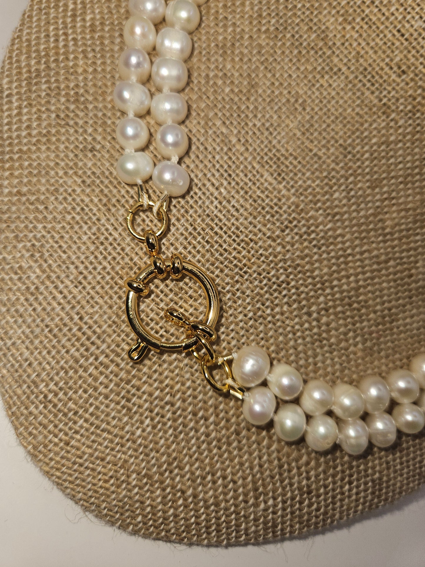 Vintage Chanel Hand Knotted Freshwater Pearl Double Strand 14k GF Necklace (adjustable)