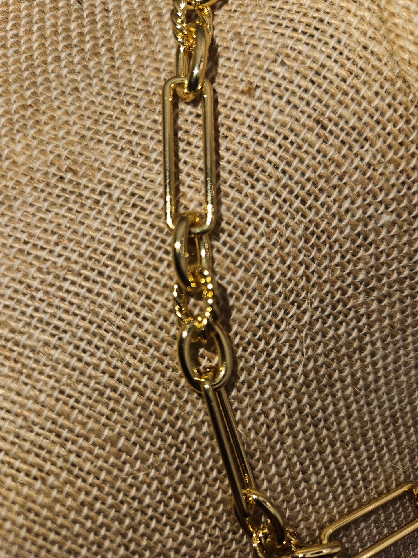 Labradorite Cabochon Pendant on 14k White or Yellow Gold-Filled Link Chain Necklace