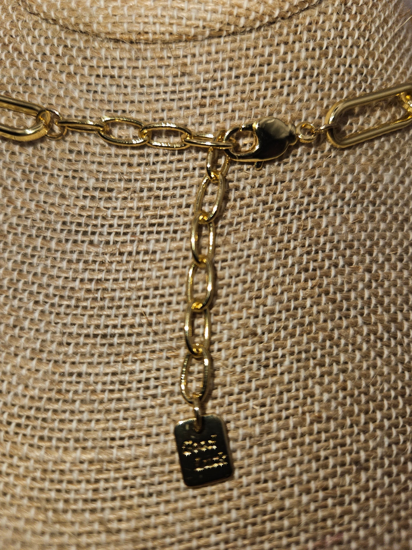 Labradorite Cabochon Pendant on 14k White or Yellow Gold-Filled Link Chain Necklace