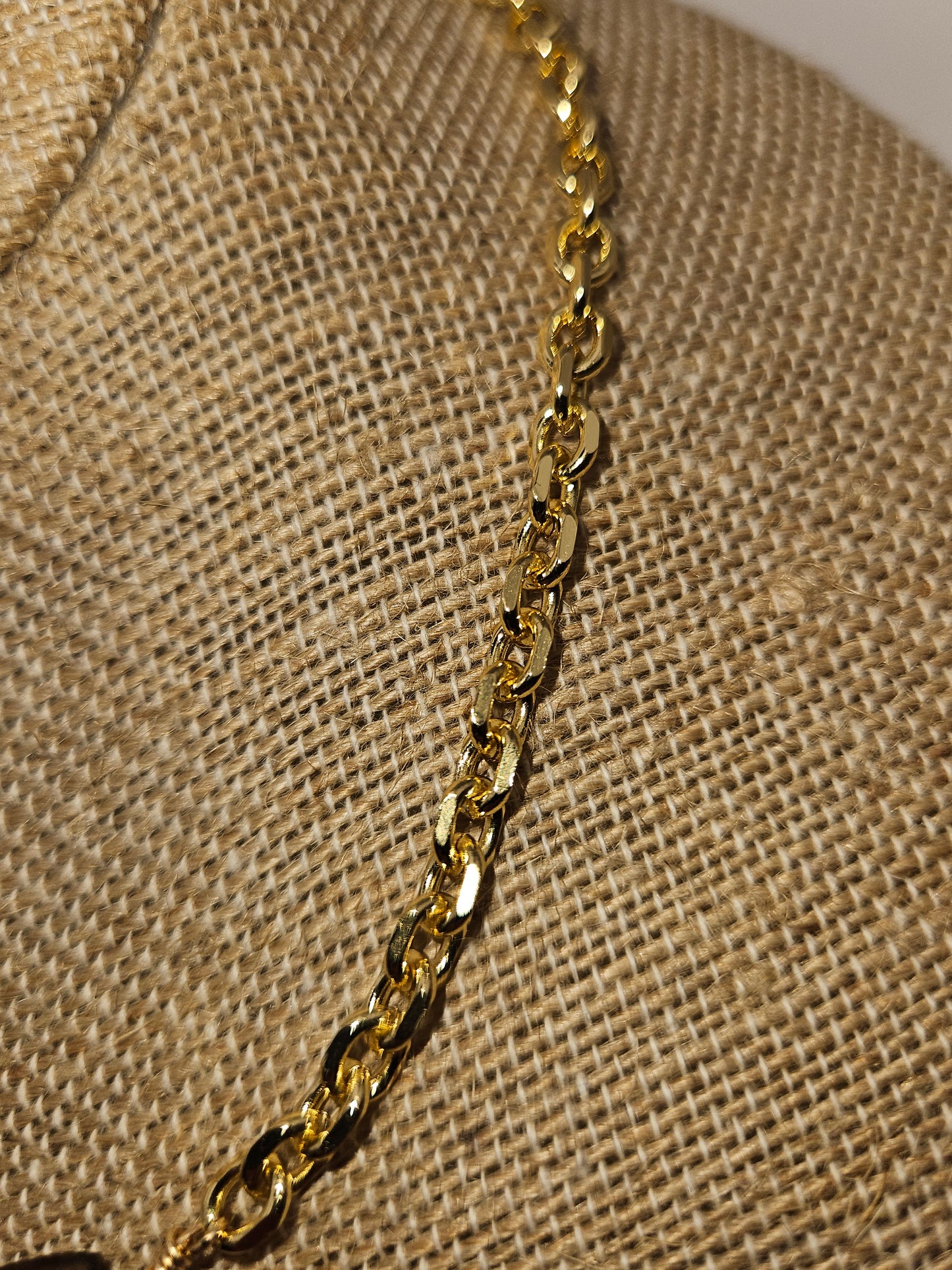 Cognac Citrine on 14kgf Chunky Chain (L adjustable, will customize free of charge)