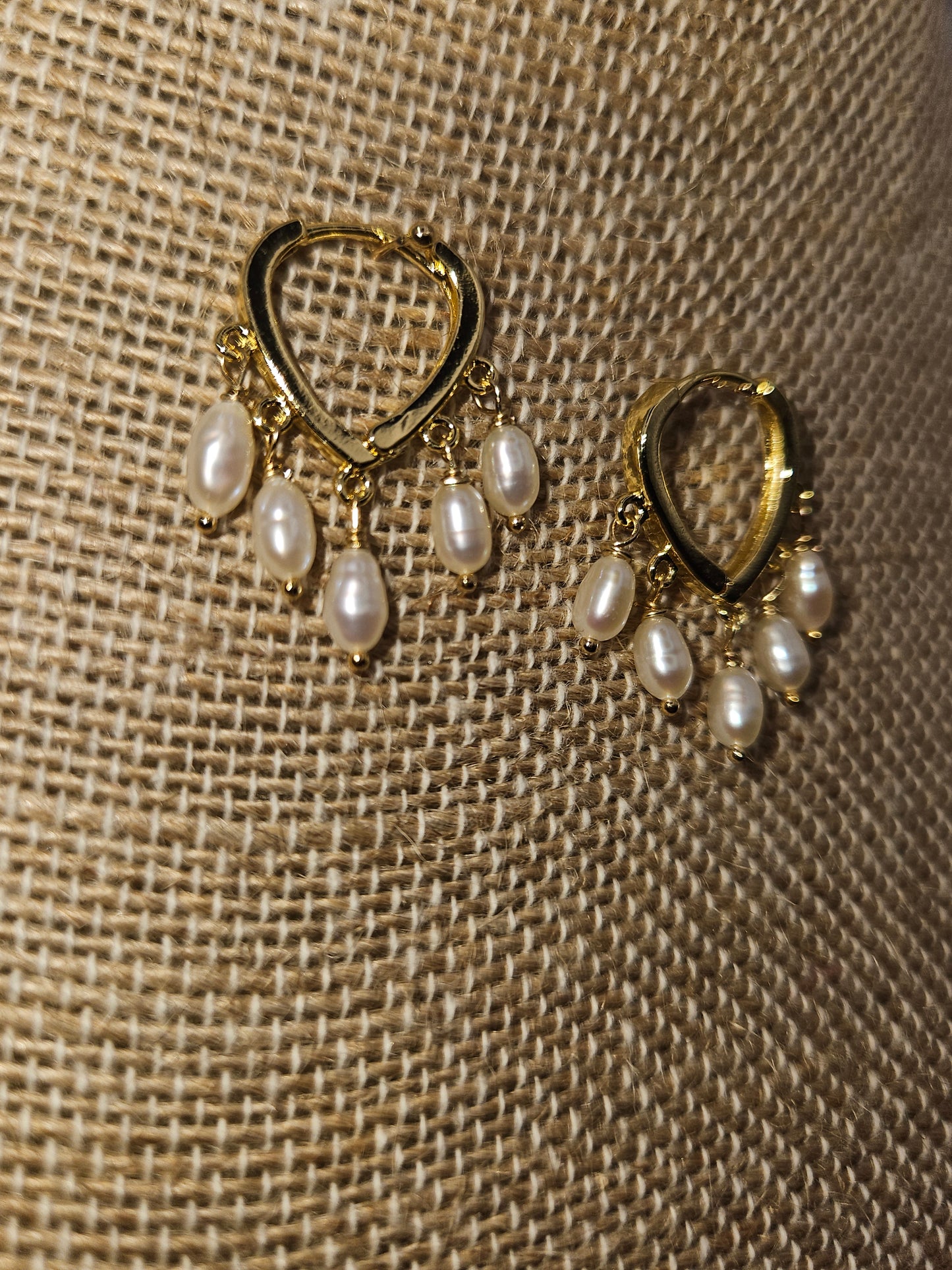 14k Gold Filled Freshwater Pearl Dangler Huggie Earrings