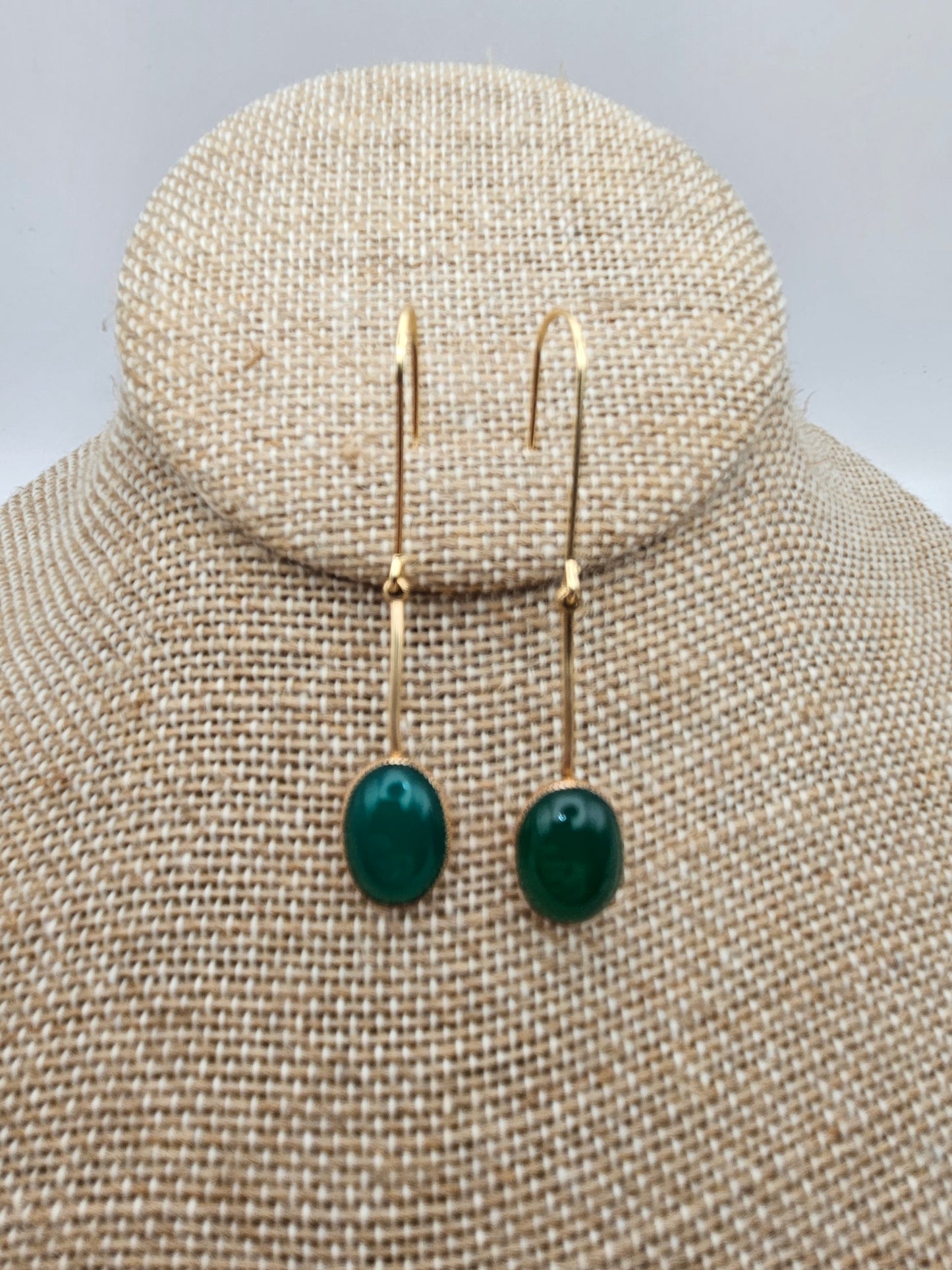 Green Chalcedony 14k Gold Filled Dangle Earrings