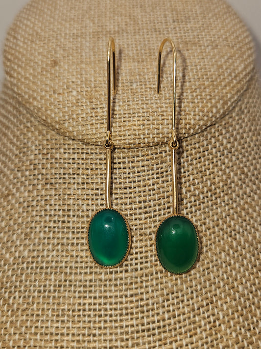 Green Chalcedony 14k Gold Filled Dangle Earrings